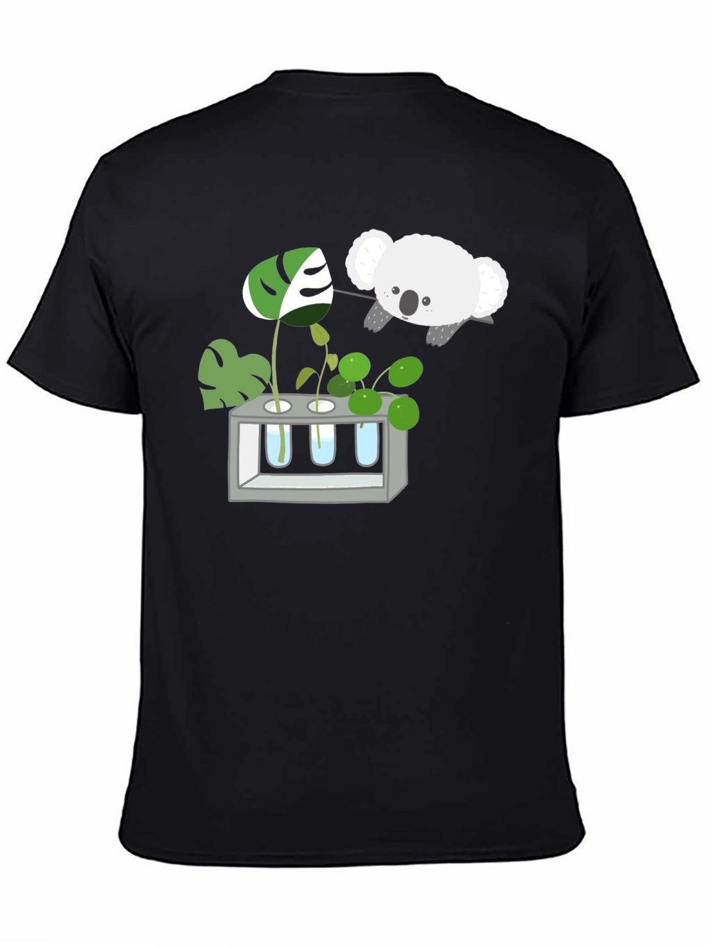 Koala & Plant Lover Black T-Shirt