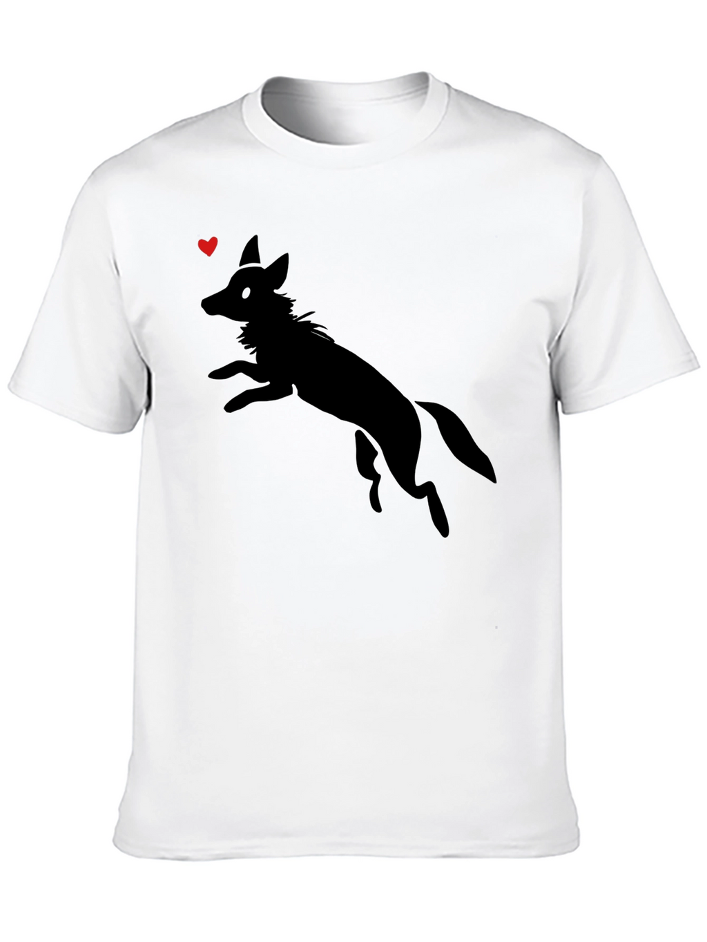 Mens Black Graphic Tee - Jumping Fox Design
