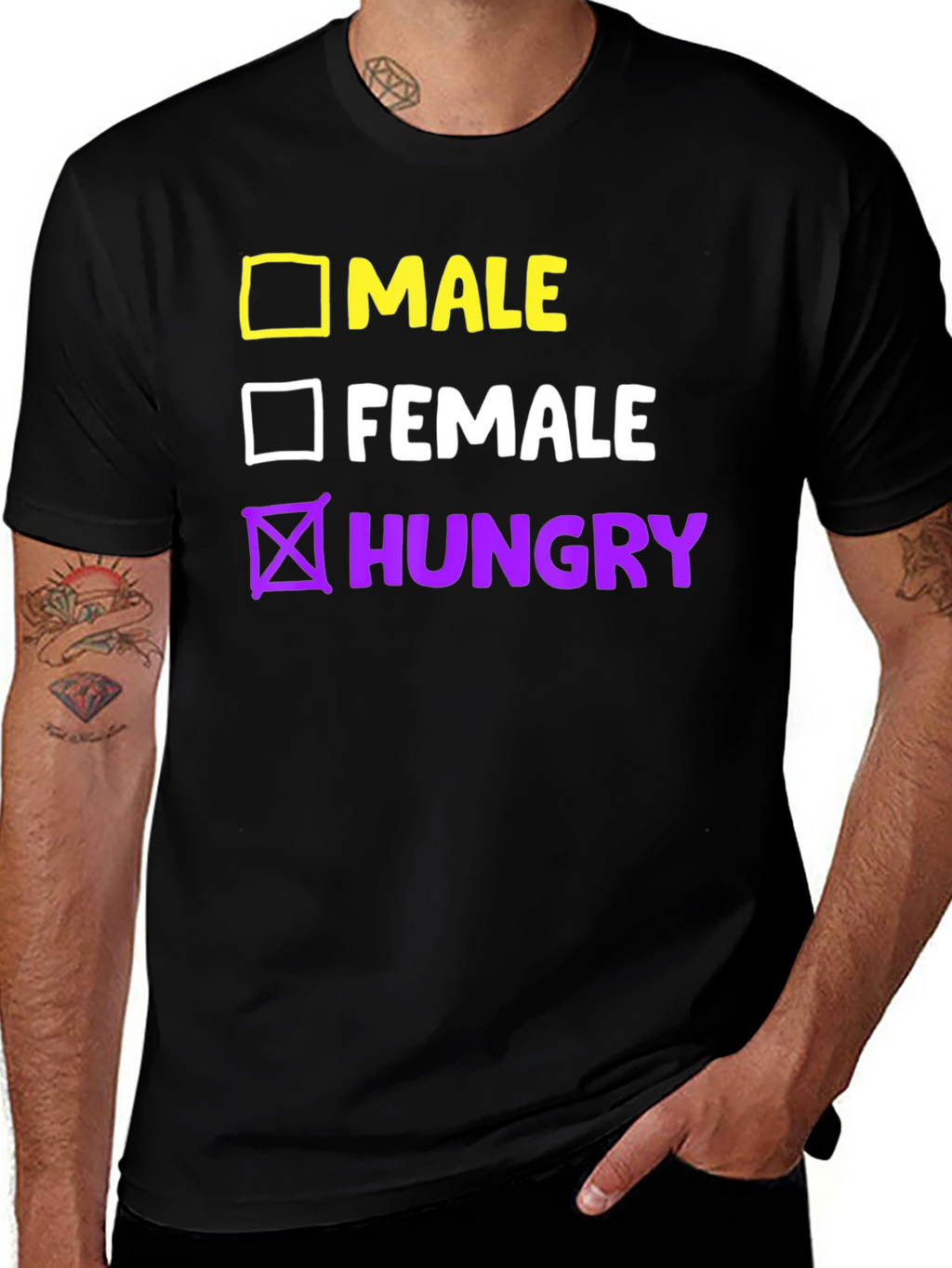 Funny Hungry Checkbox T-Shirt - Unisex Graphic Tee