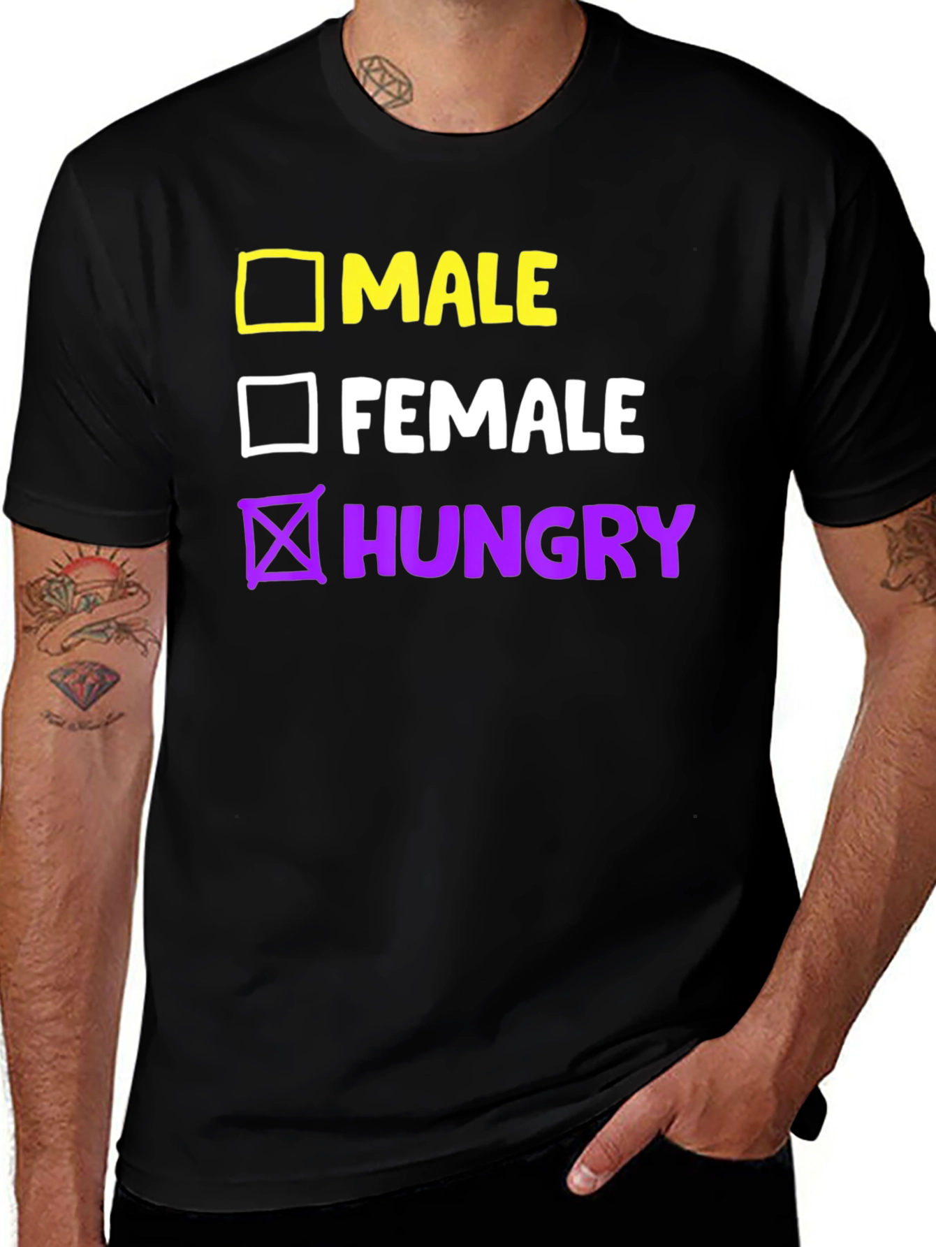 Funny Hungry Checkbox T-Shirt - Unisex Graphic Tee