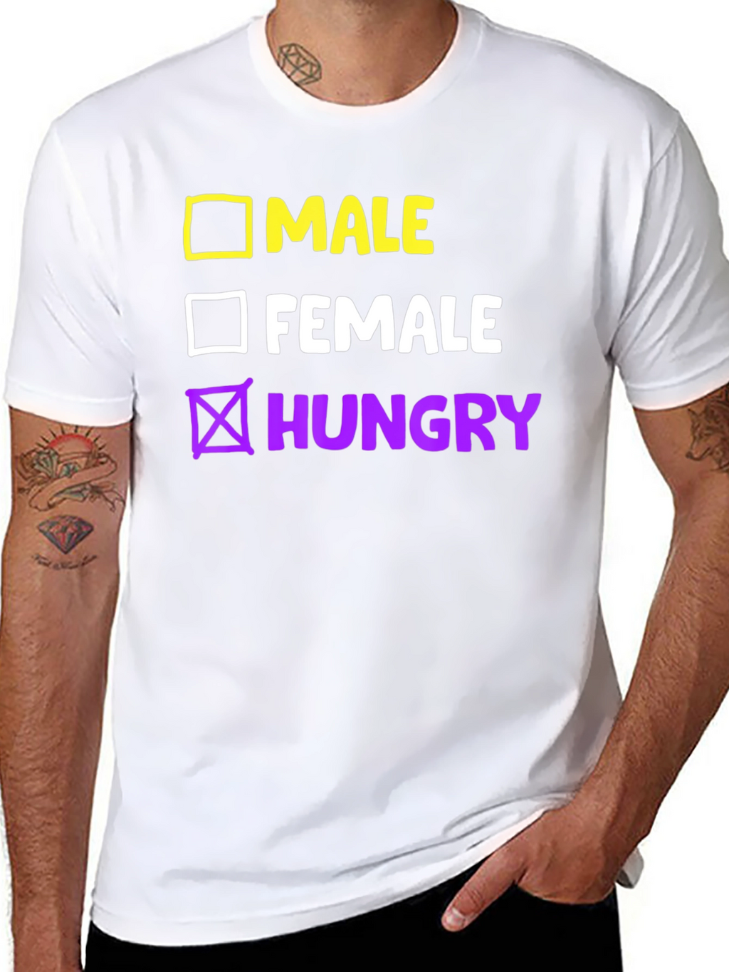 Funny Hungry Checkbox T-Shirt - Unisex Graphic Tee
