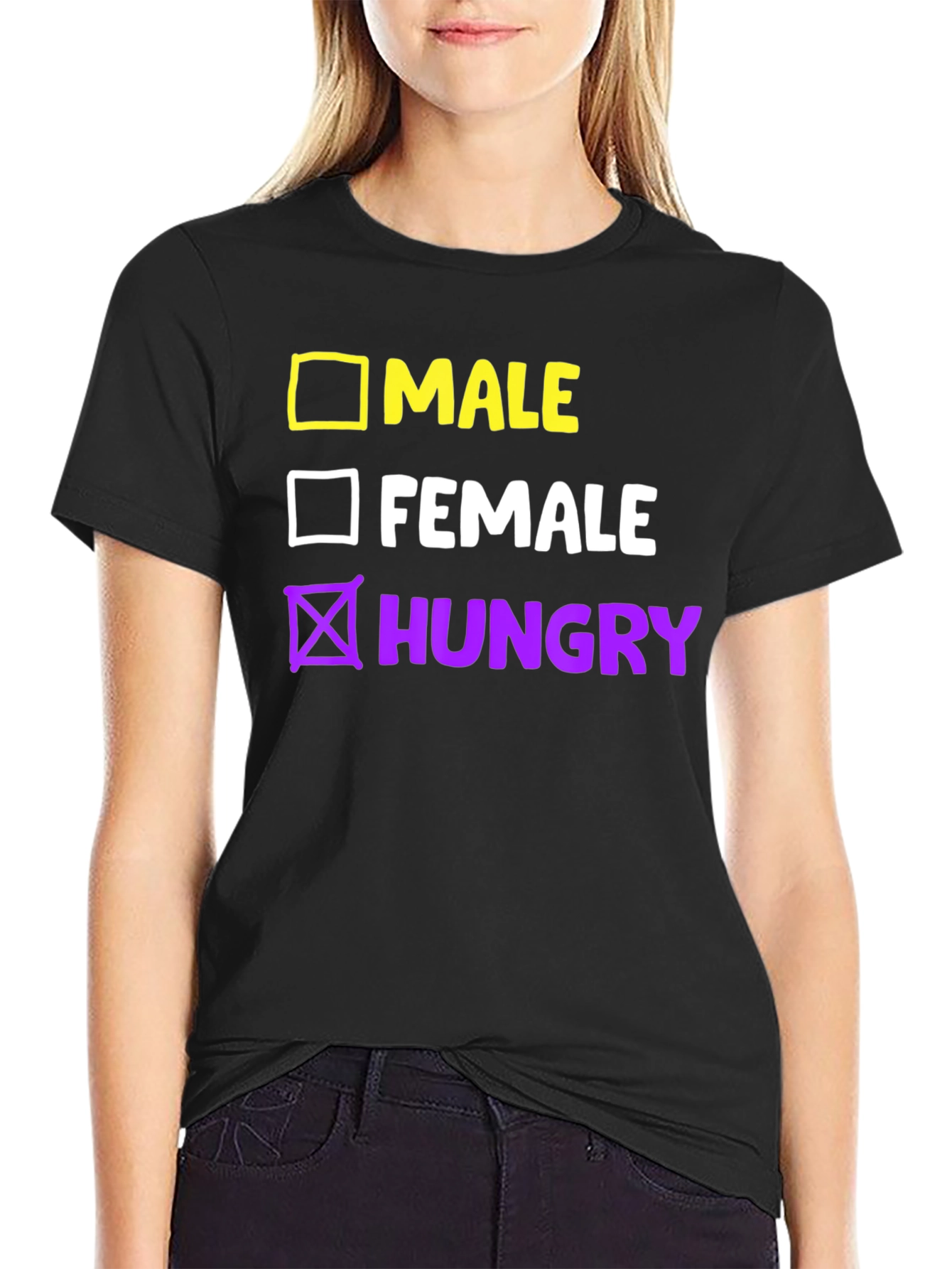 Funny Hungry Checkbox T-Shirt - Unisex Graphic Tee