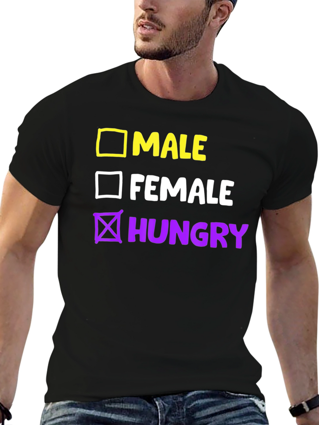 Funny Hungry Checkbox T-Shirt - Unisex Graphic Tee