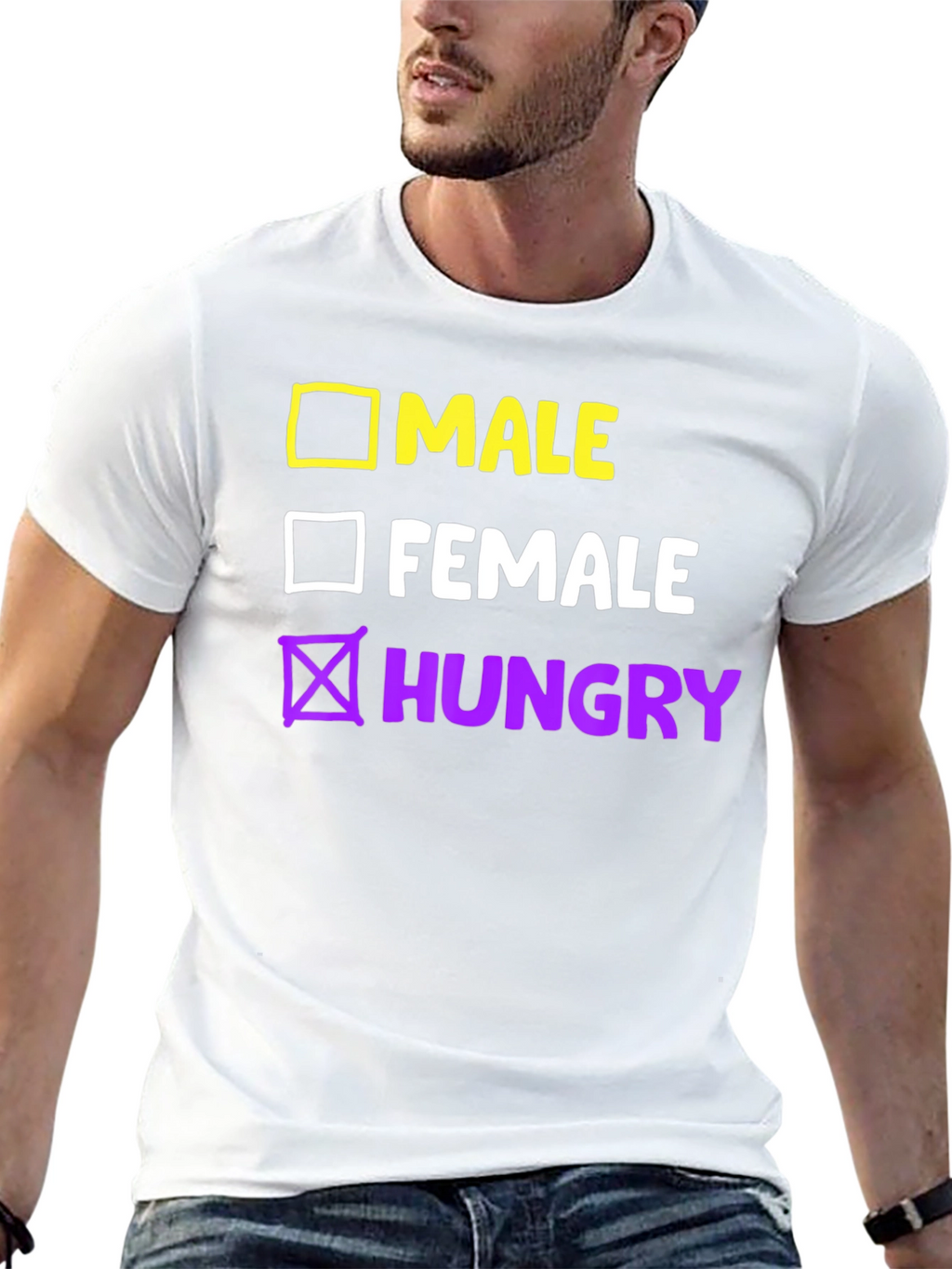Funny Hungry Checkbox T-Shirt - Unisex Graphic Tee