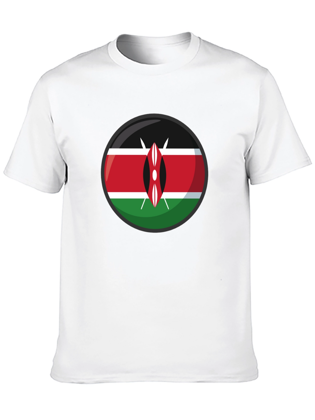 Kenya Flag Graphic T-Shirt - Black