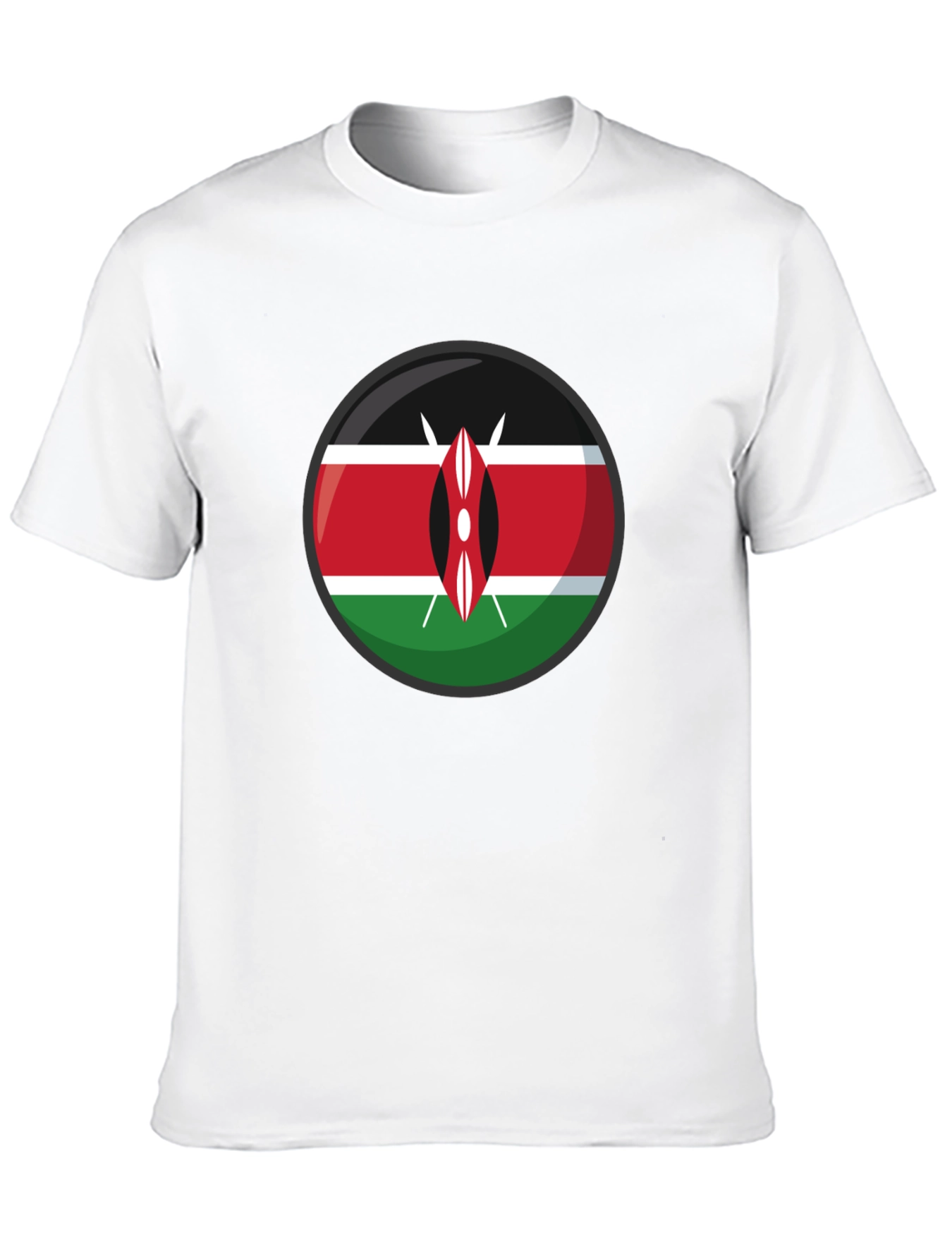 Kenya Flag Graphic T-Shirt - Black