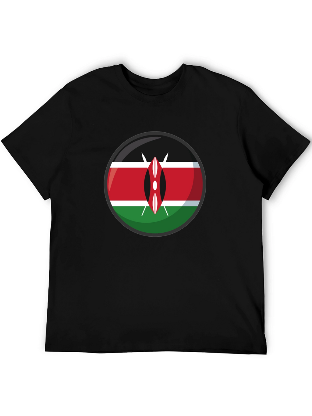 Kenya Flag Graphic T-Shirt - Black