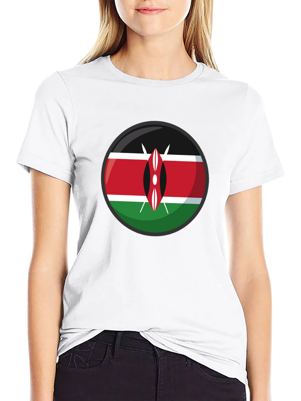 Kenya Flag Graphic T-Shirt - Black
