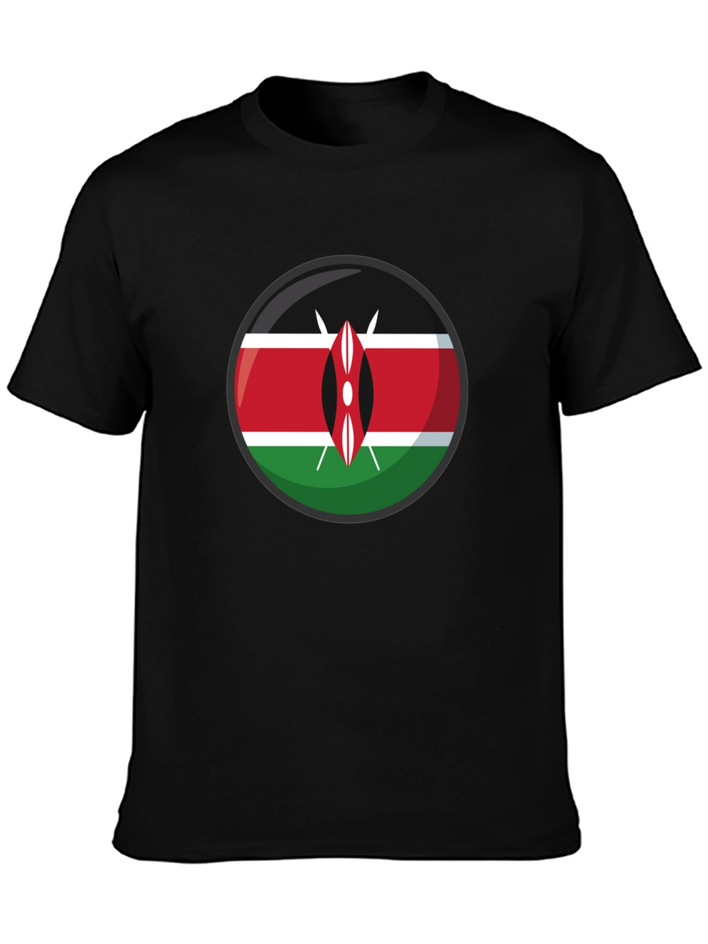 Kenya Flag Graphic T-Shirt - Black