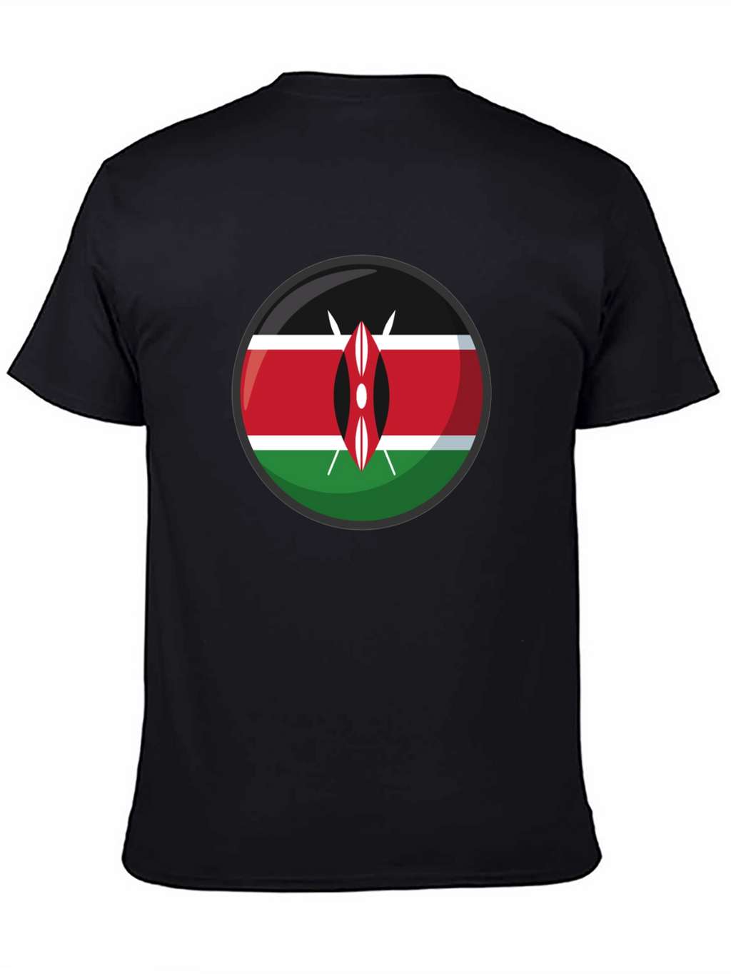 Kenya Flag Graphic T-Shirt - Black