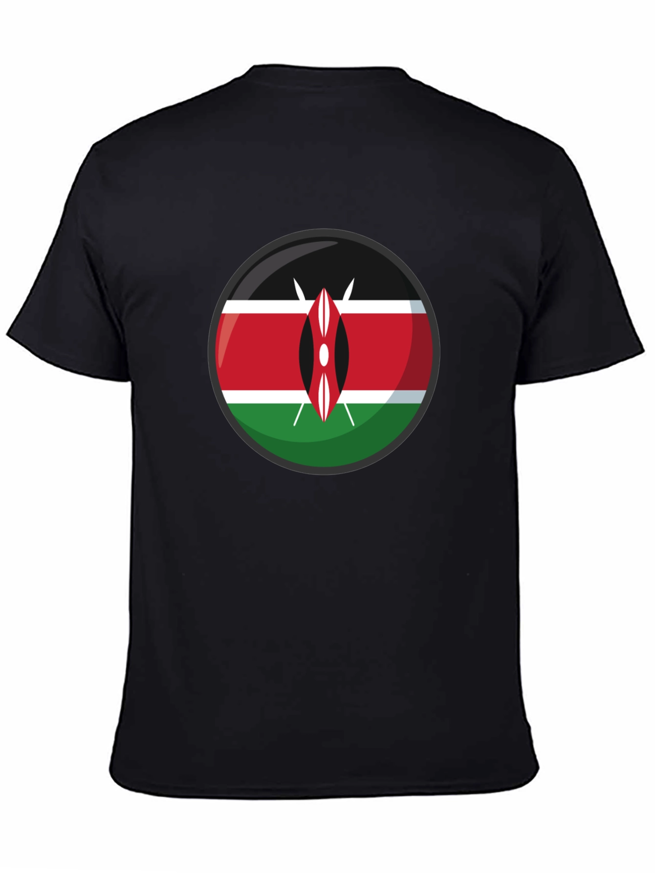 Kenya Flag Graphic T-Shirt - Black