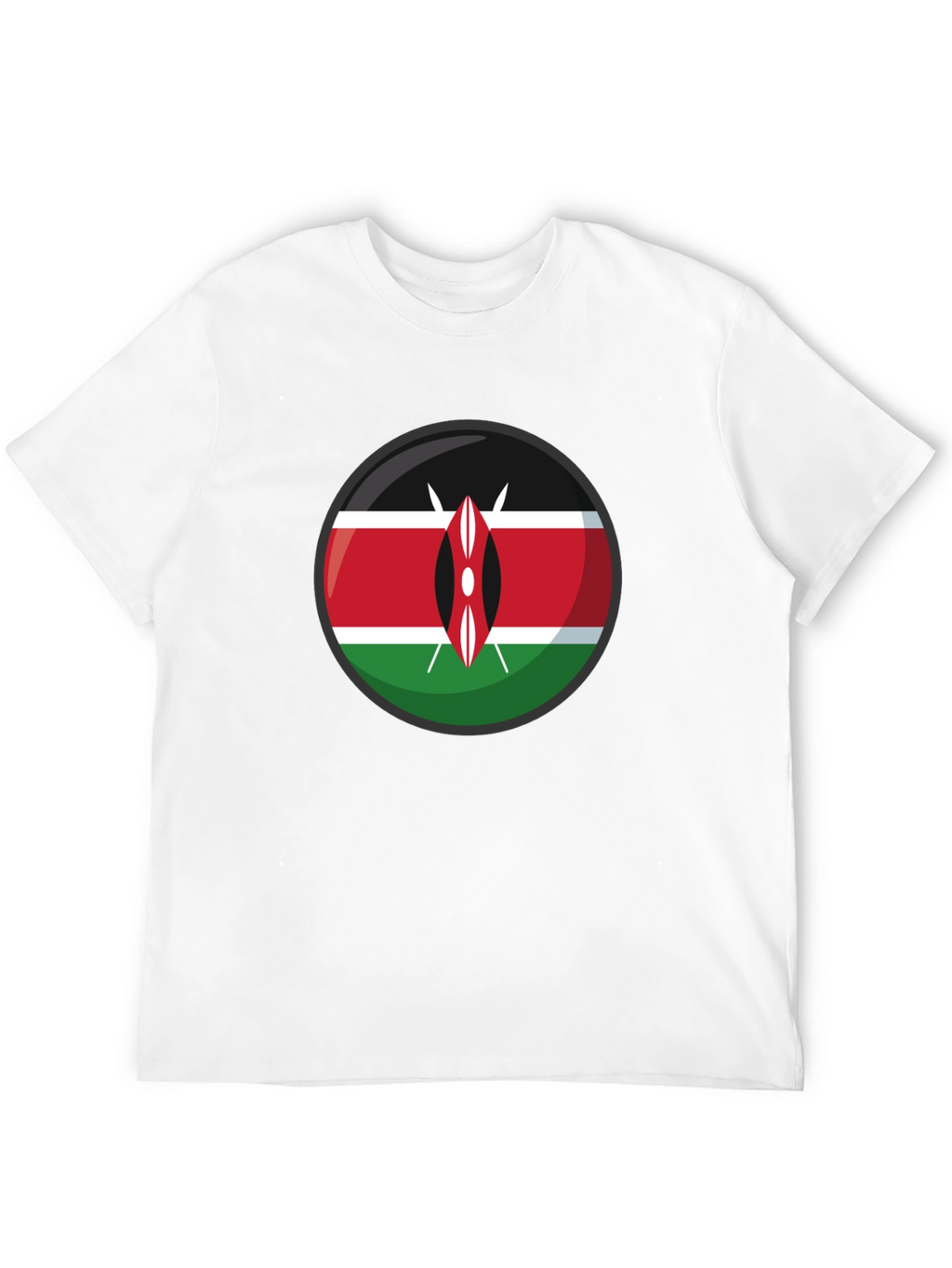 Kenya Flag Graphic T-Shirt - Black