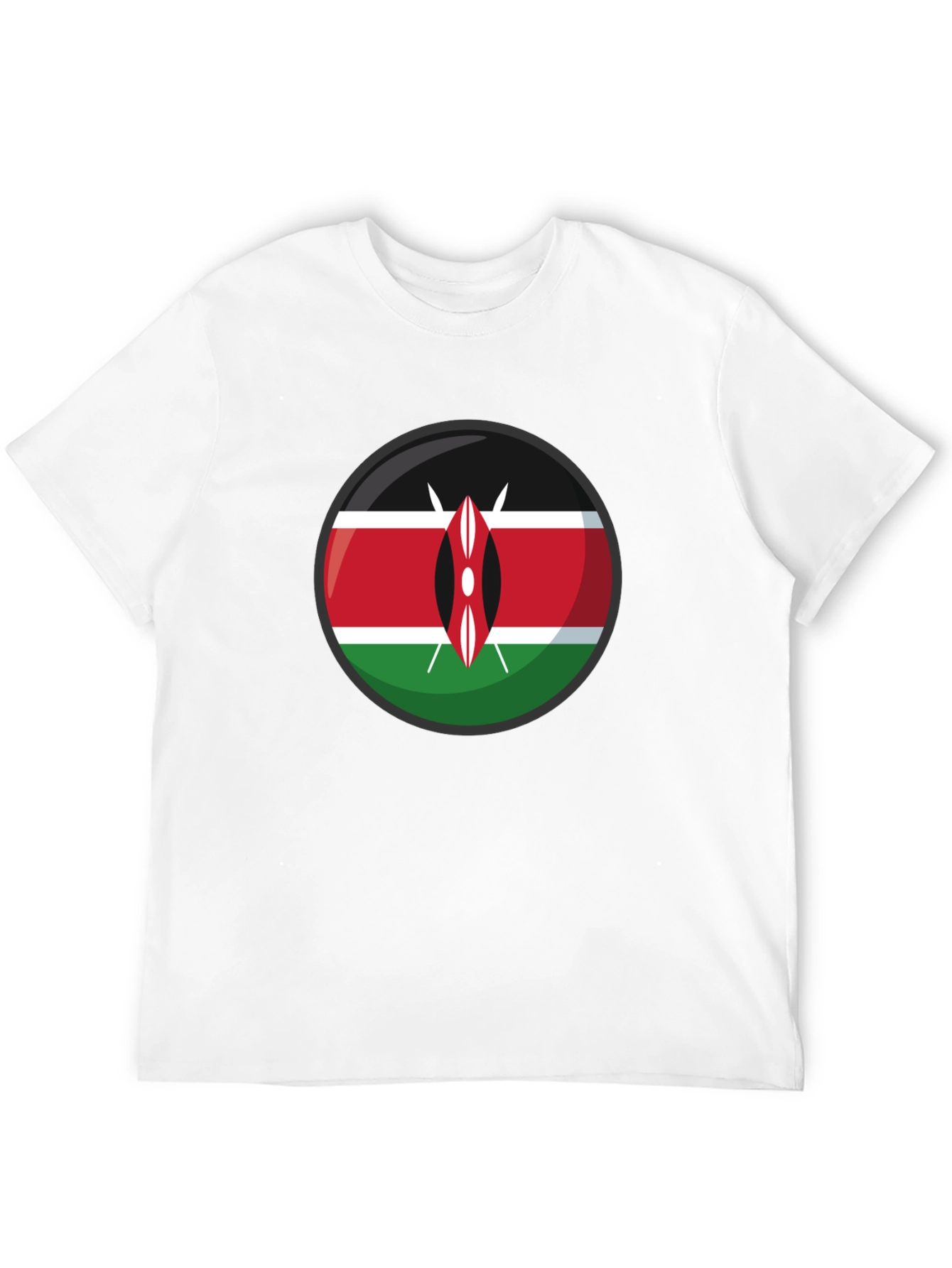 Kenya Flag Graphic T-Shirt - Black