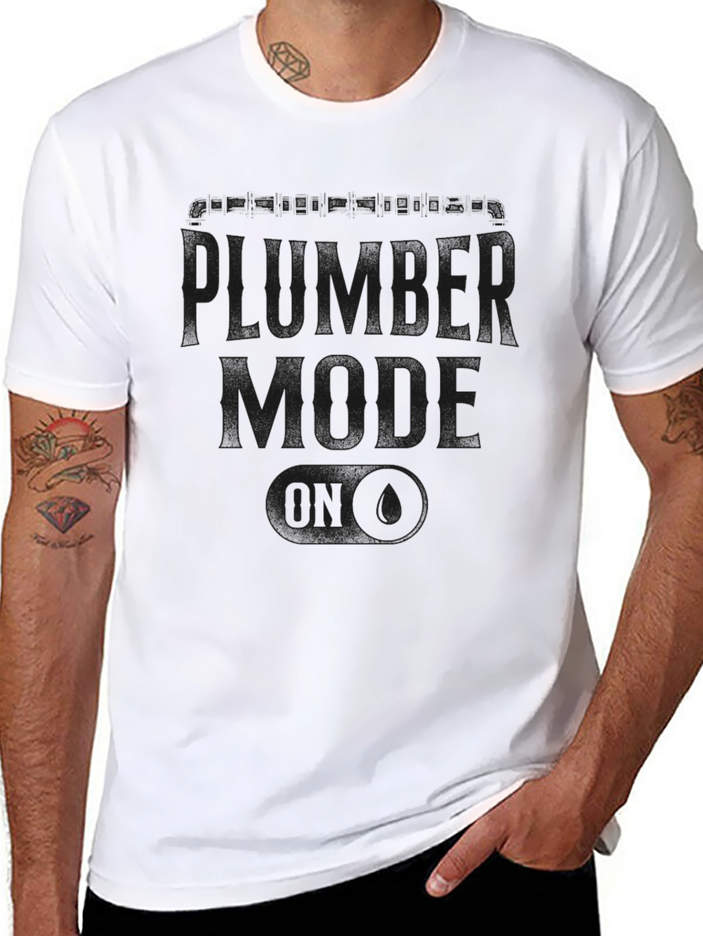 Plumber Mode ON T-Shirt - Black