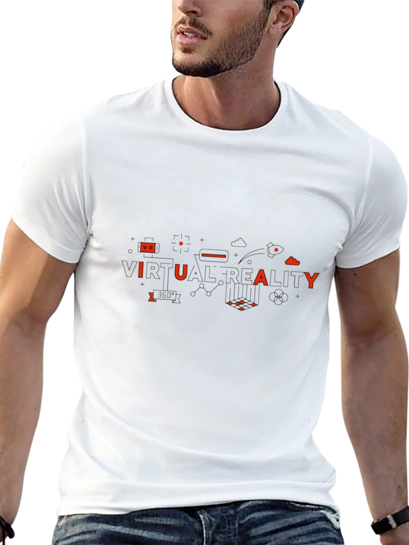 Virtual Reality Graphic T-Shirt - Black