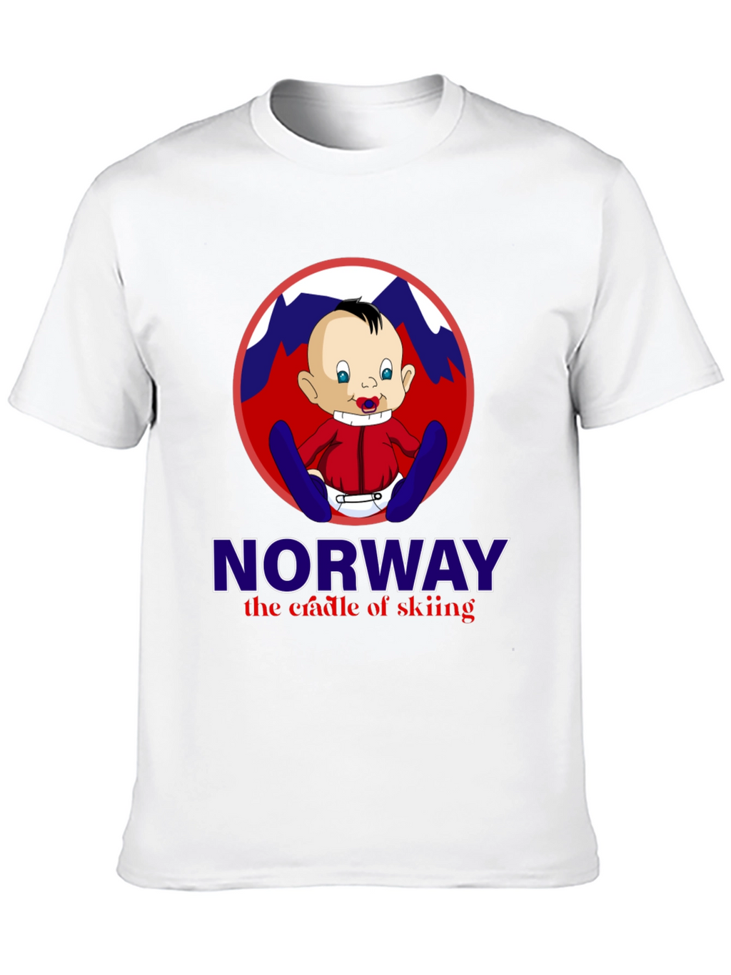 Norway Skiing Baby T-Shirt - Black Graphic Tee