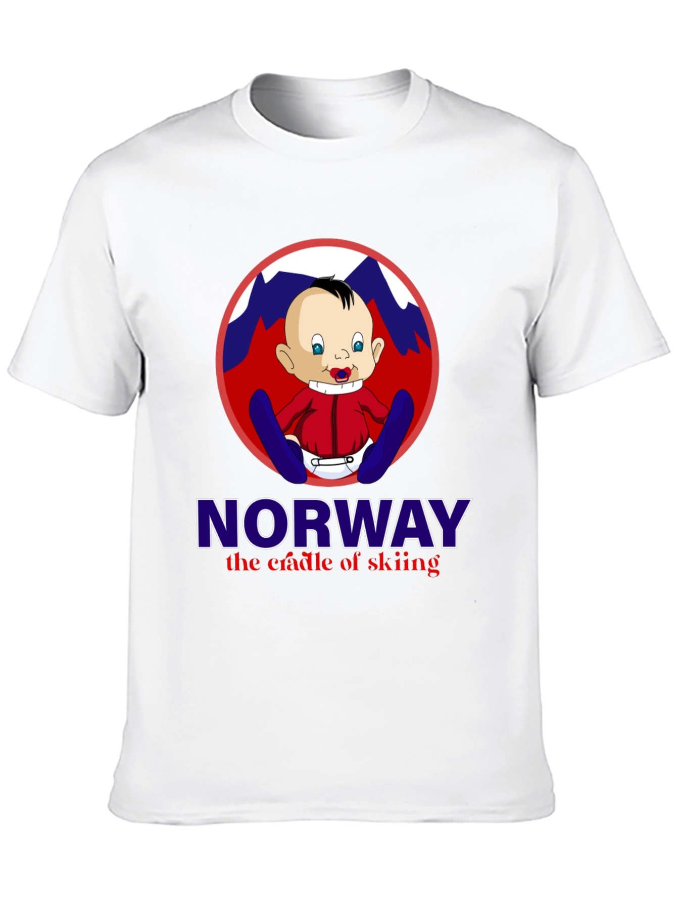 Norway Skiing Baby T-Shirt - Black Graphic Tee