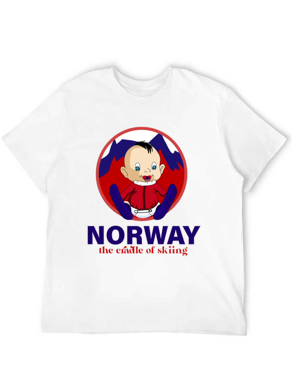 Norway Skiing Baby T-Shirt - Black Graphic Tee