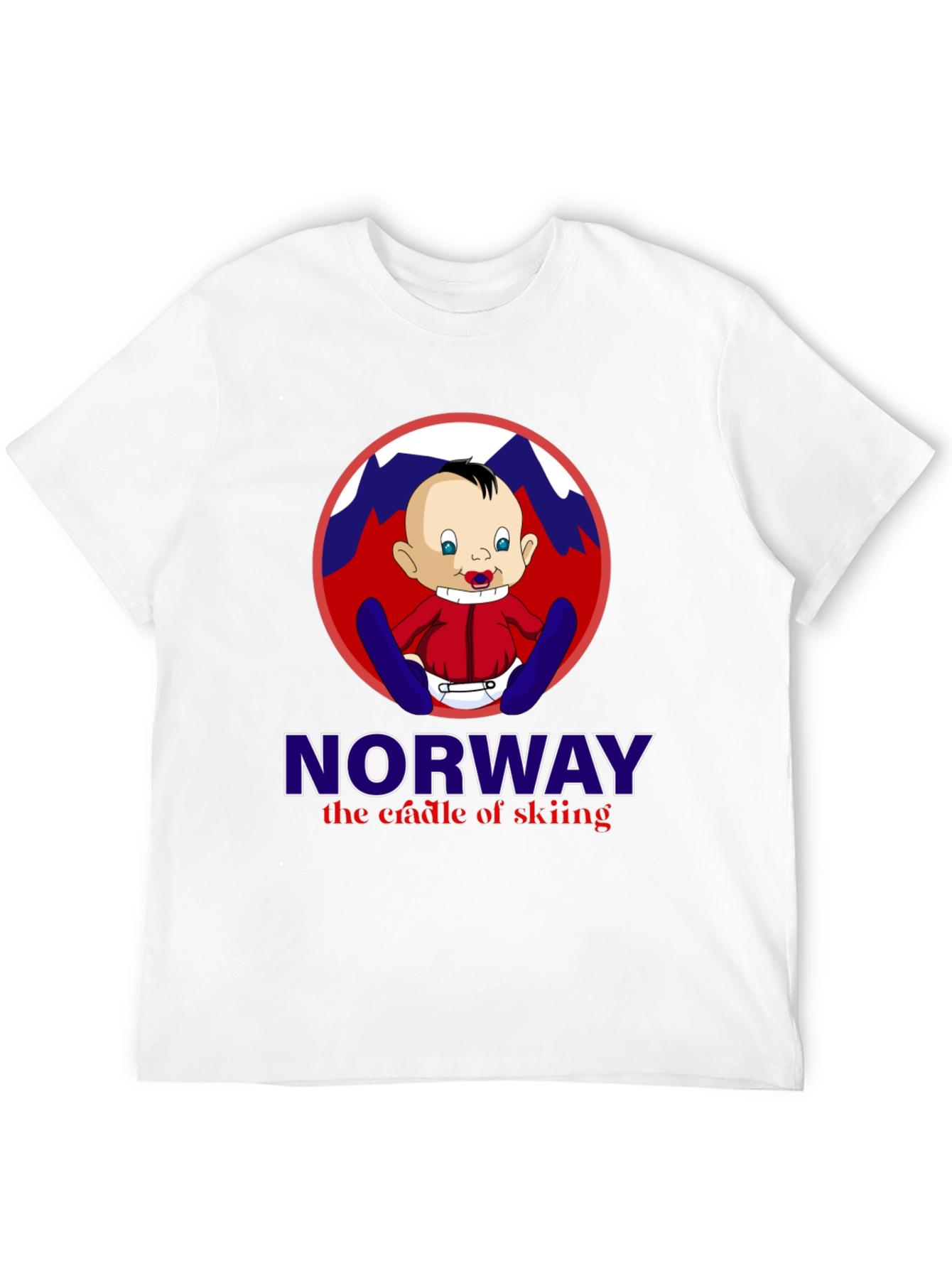 Norway Skiing Baby T-Shirt - Black Graphic Tee