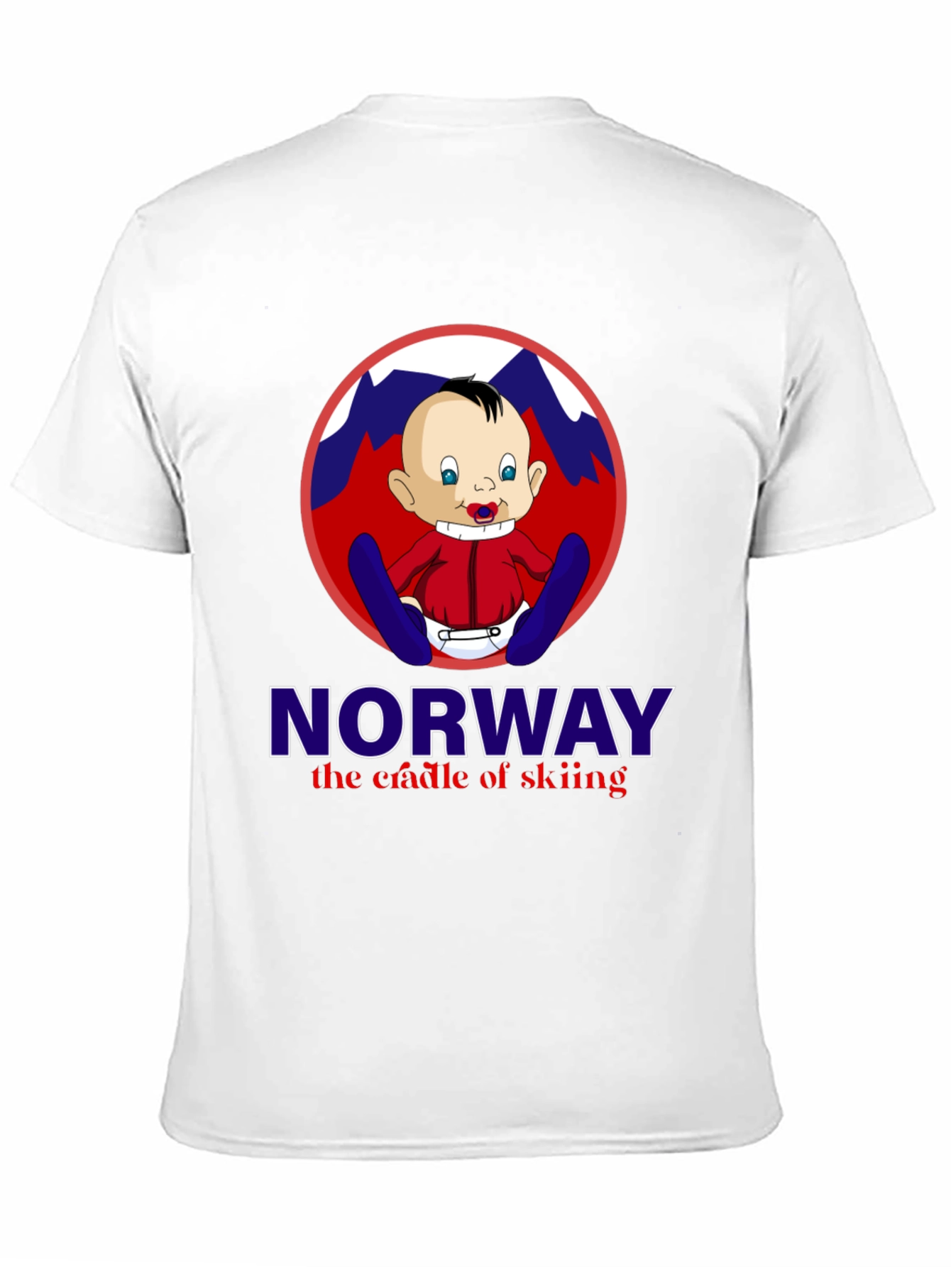 Norway Skiing Baby T-Shirt - Black Graphic Tee