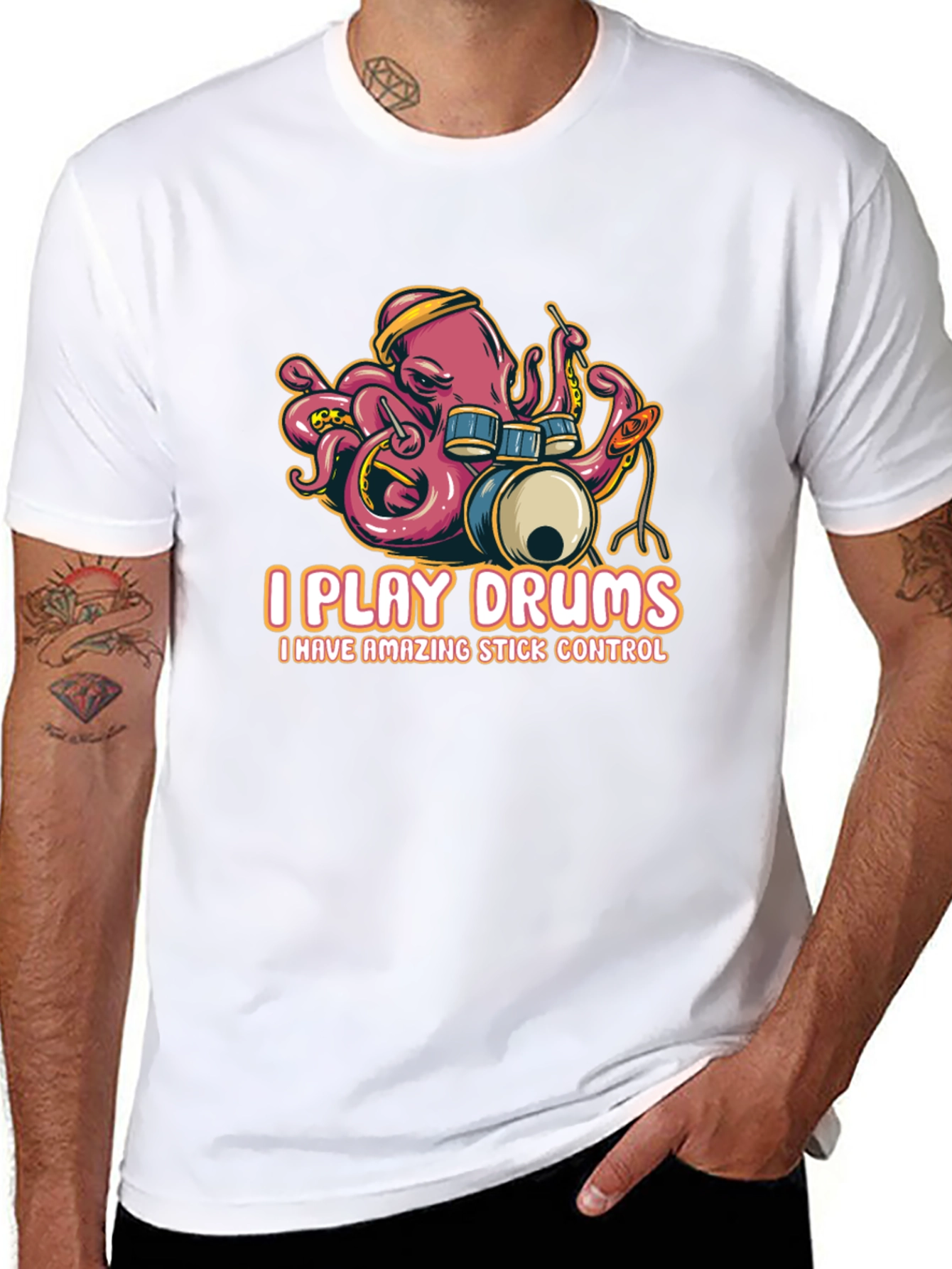 Octopus Drummer T-Shirt - I Play Drums