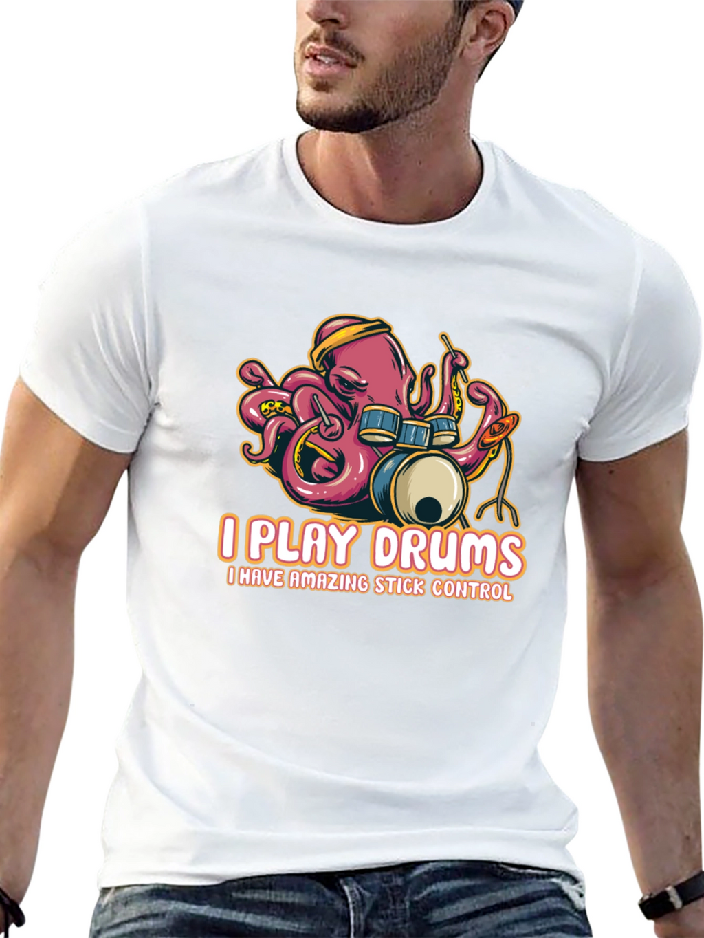 Octopus Drummer T-Shirt - I Play Drums