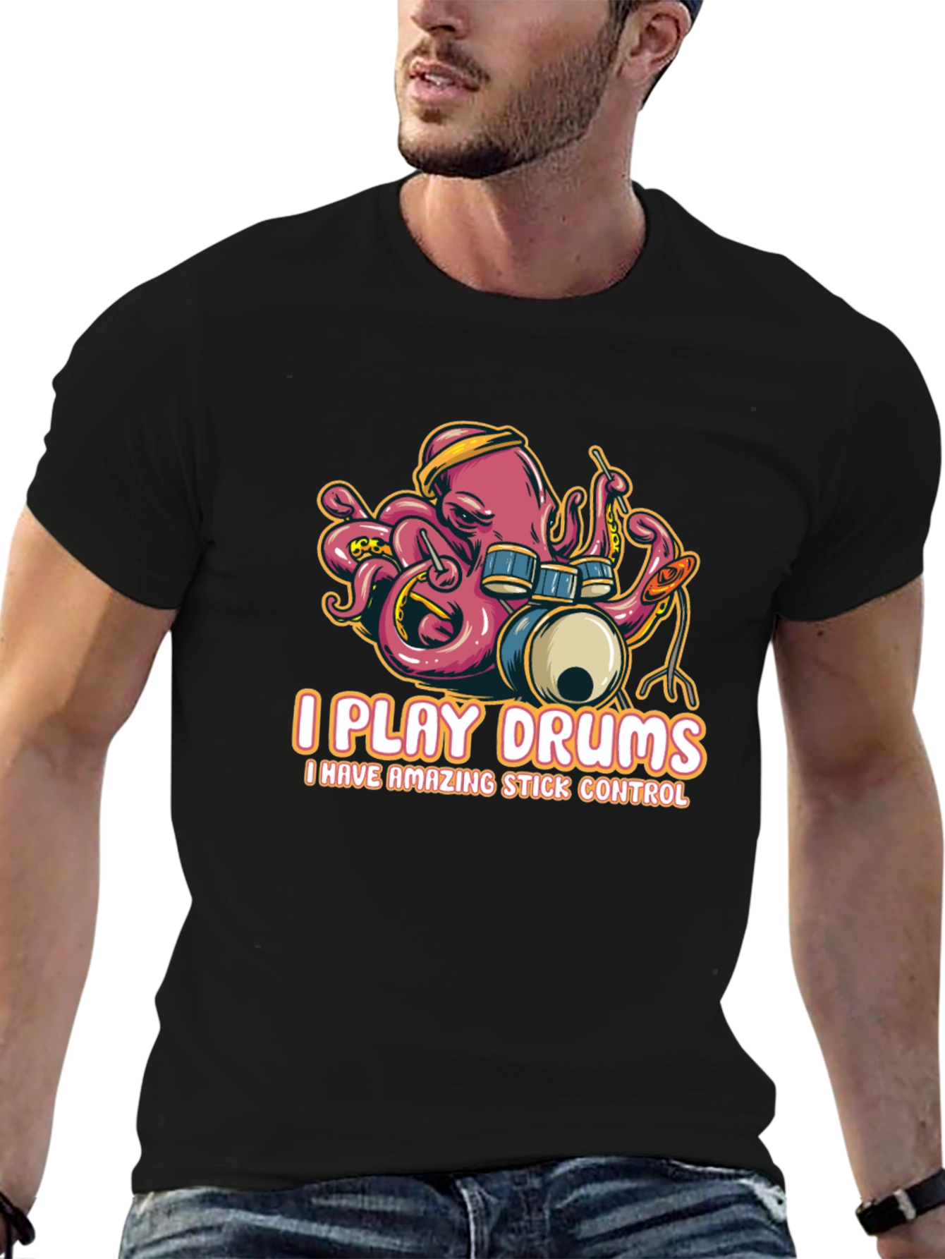 Octopus Drummer T-Shirt - I Play Drums