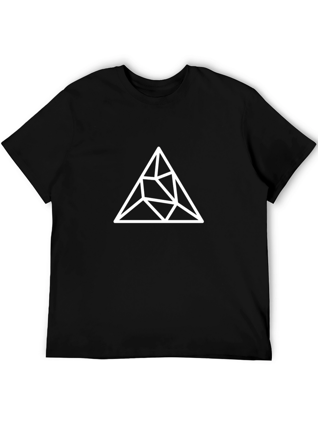 Geometric Triangle Graphic Black T-Shirt