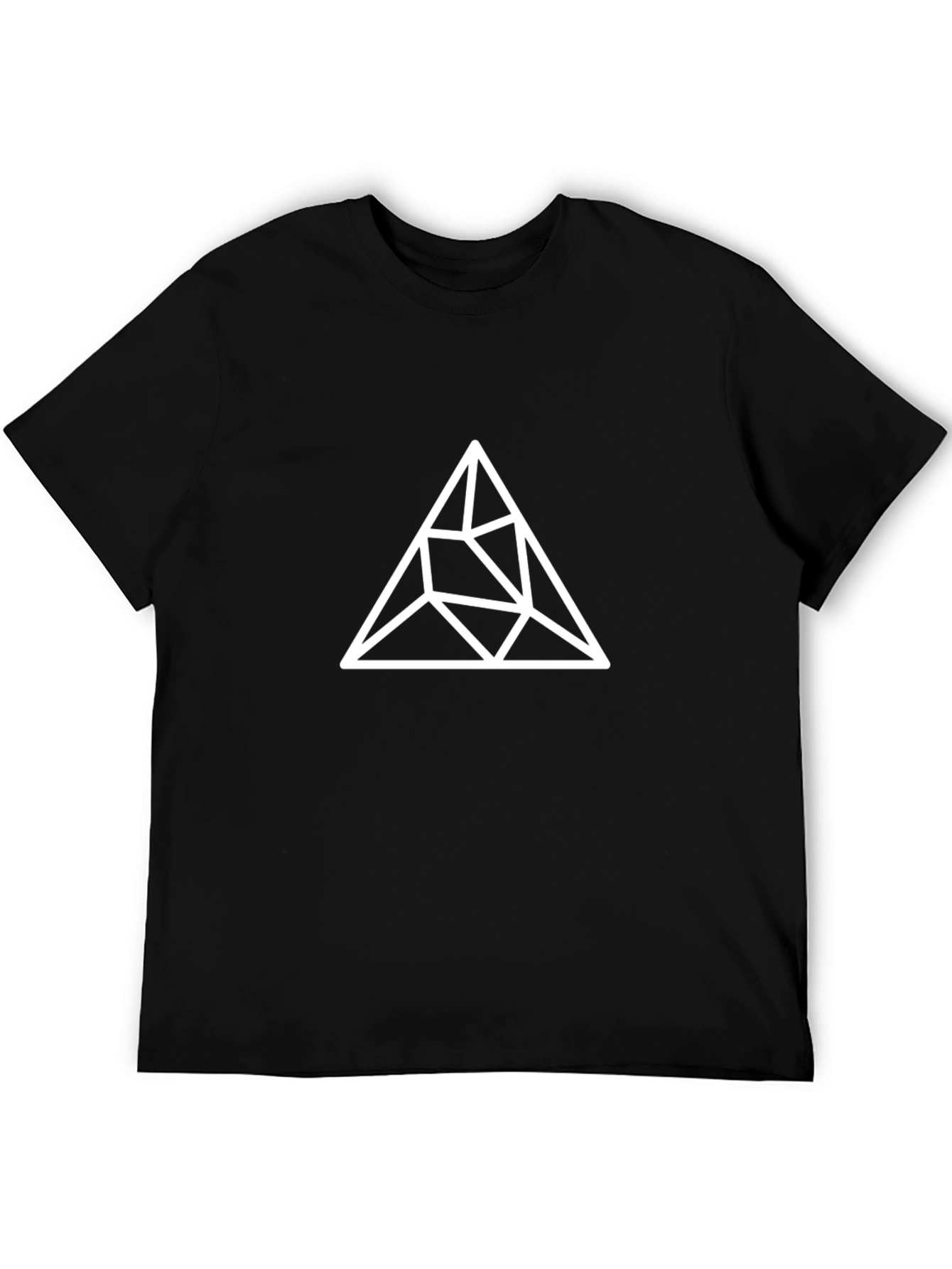Geometric Triangle Graphic Black T-Shirt