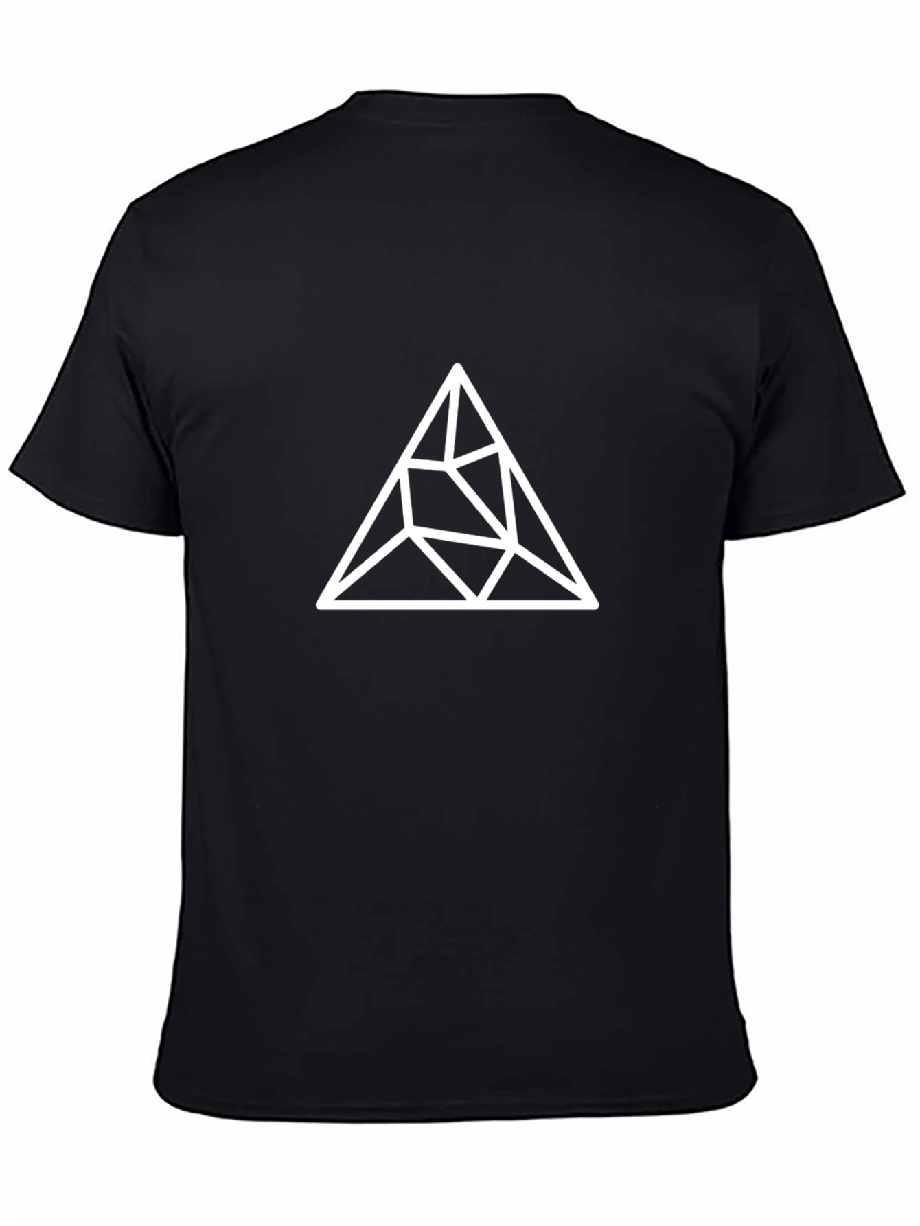 Geometric Triangle Graphic Black T-Shirt
