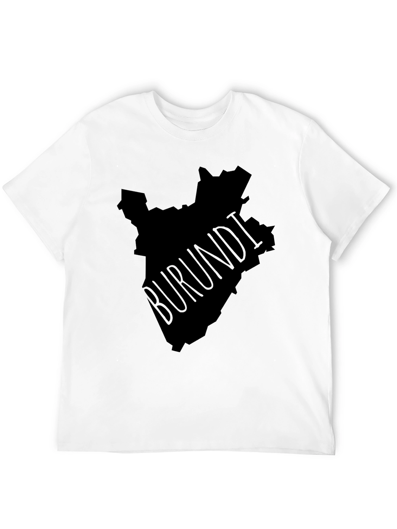 Burundi Map Graphic T-Shirt - Black