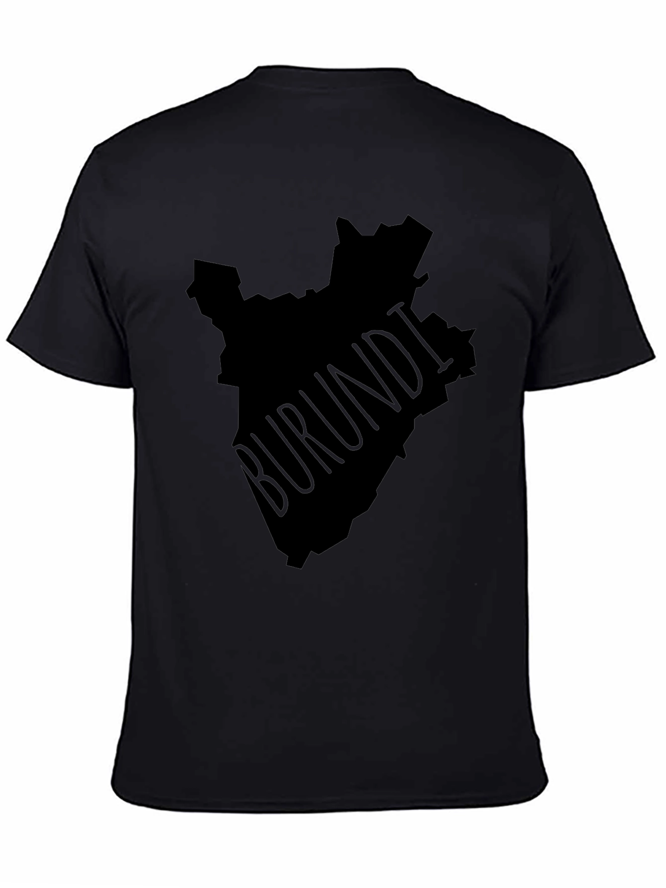 Burundi Map Graphic T-Shirt - Black