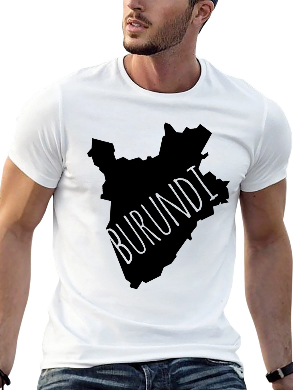 Burundi Map Graphic T-Shirt - Black