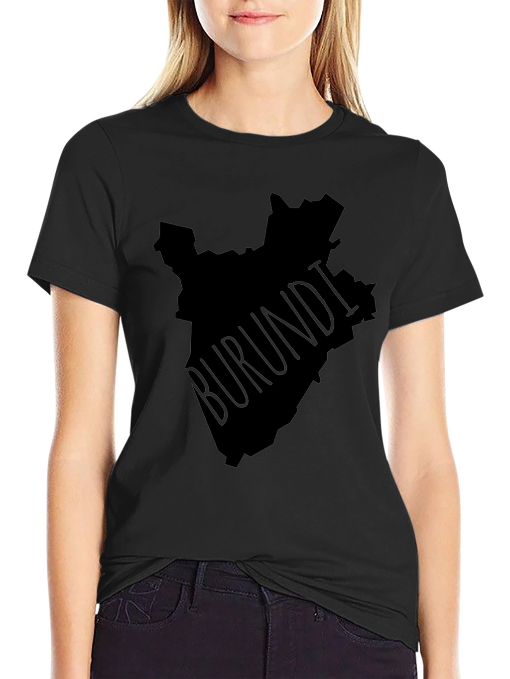 Burundi Map Graphic T-Shirt - Black
