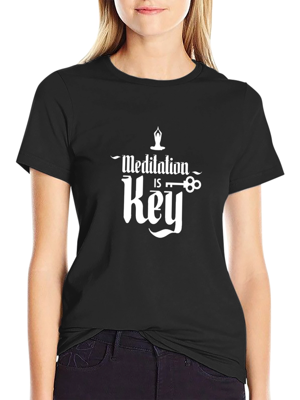 Meditation is Key Black T-Shirt