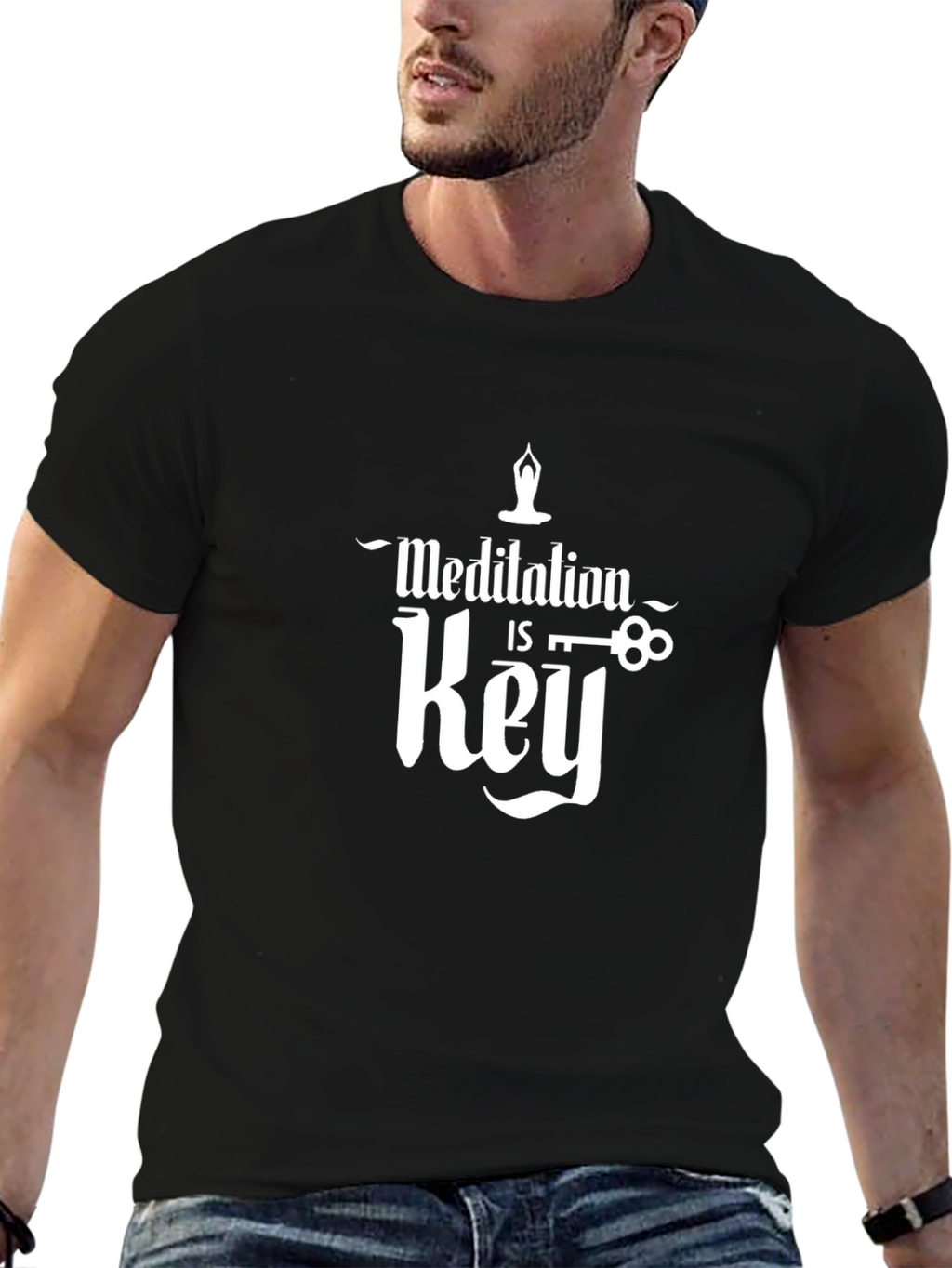 Meditation is Key Black T-Shirt