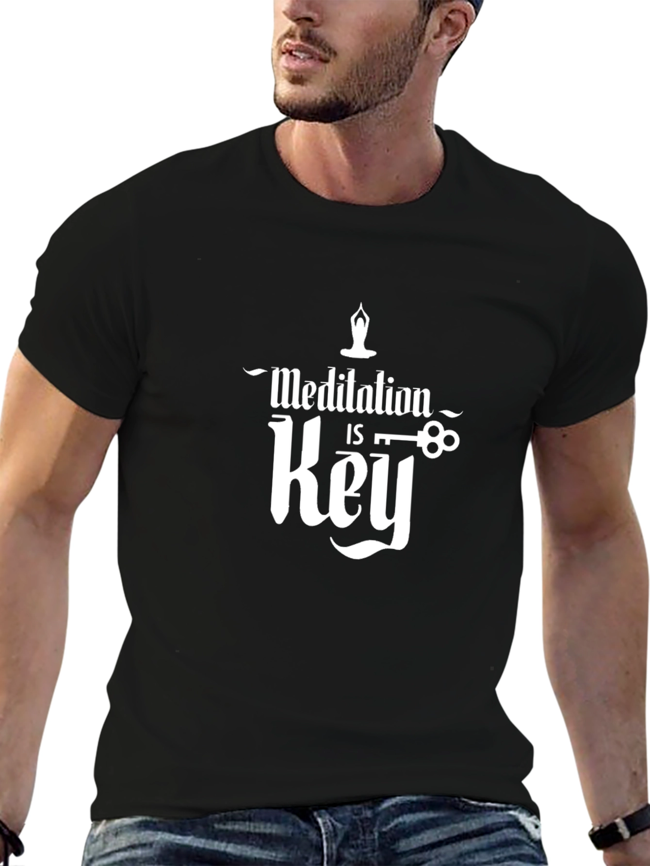 Meditation is Key Black T-Shirt