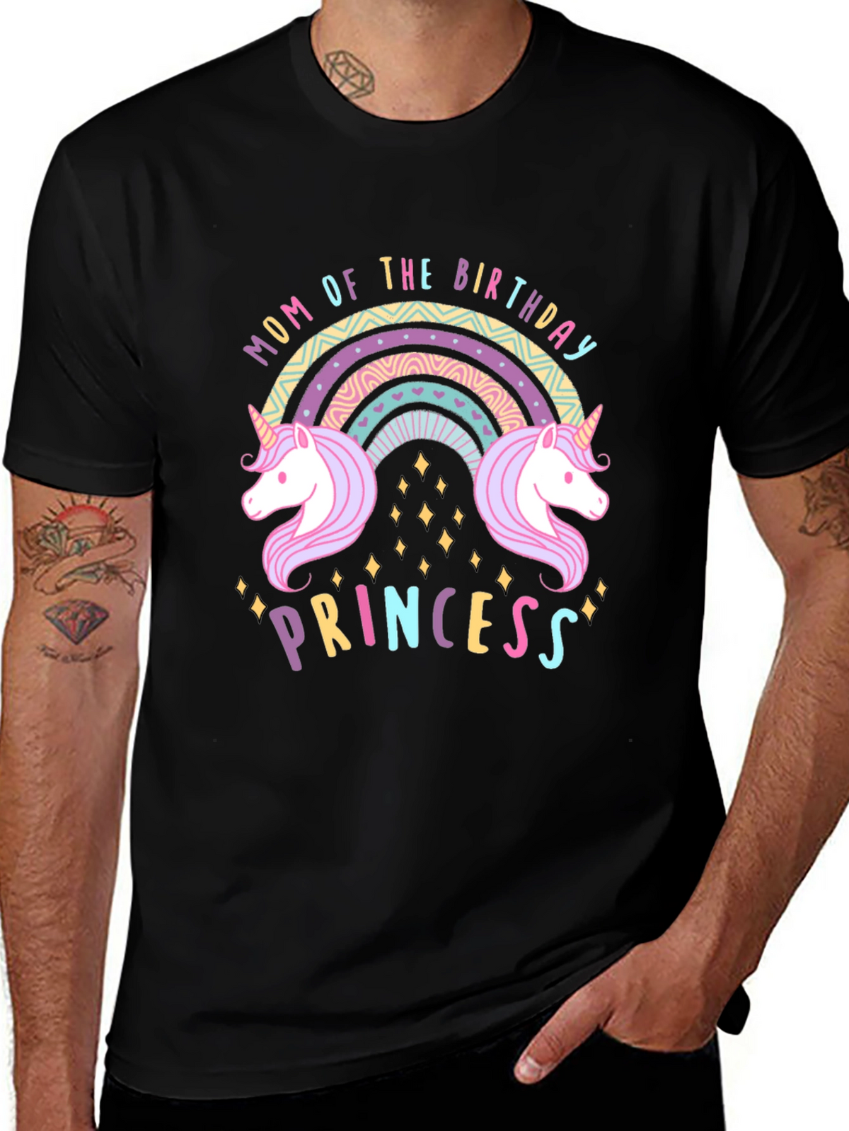 Mom of the Birthday Princess Unicorn T-Shirt