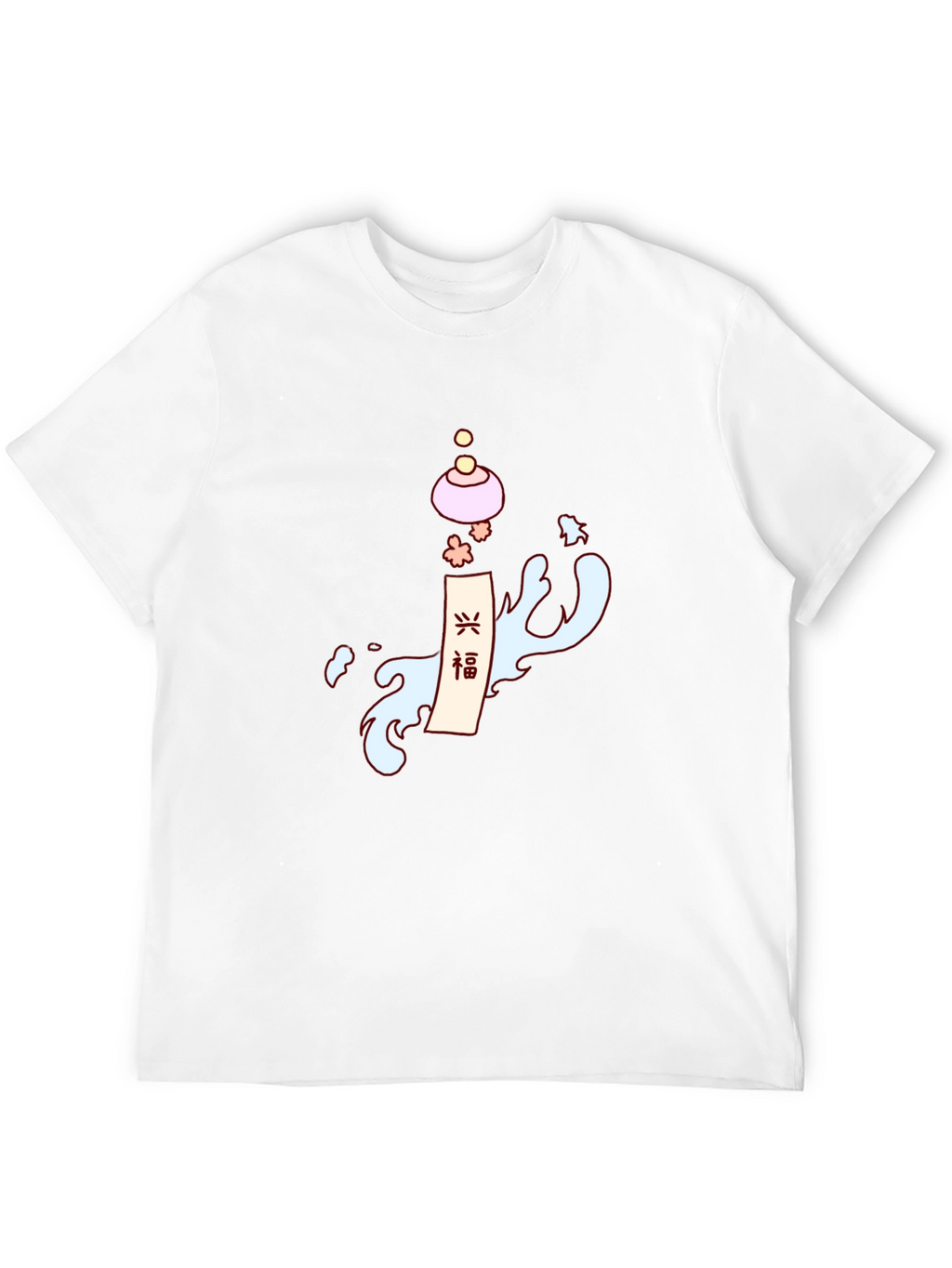 Mens Black T-Shirt with Asian-Inspired Graphic