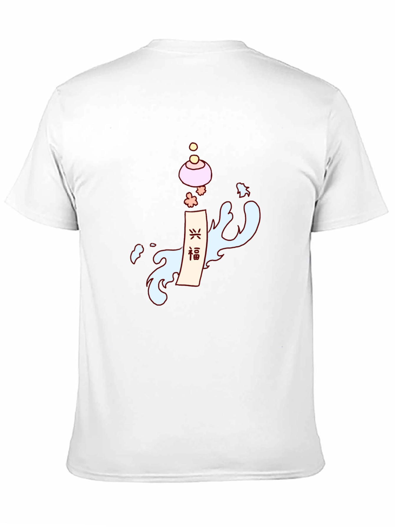 Mens Black T-Shirt with Asian-Inspired Graphic