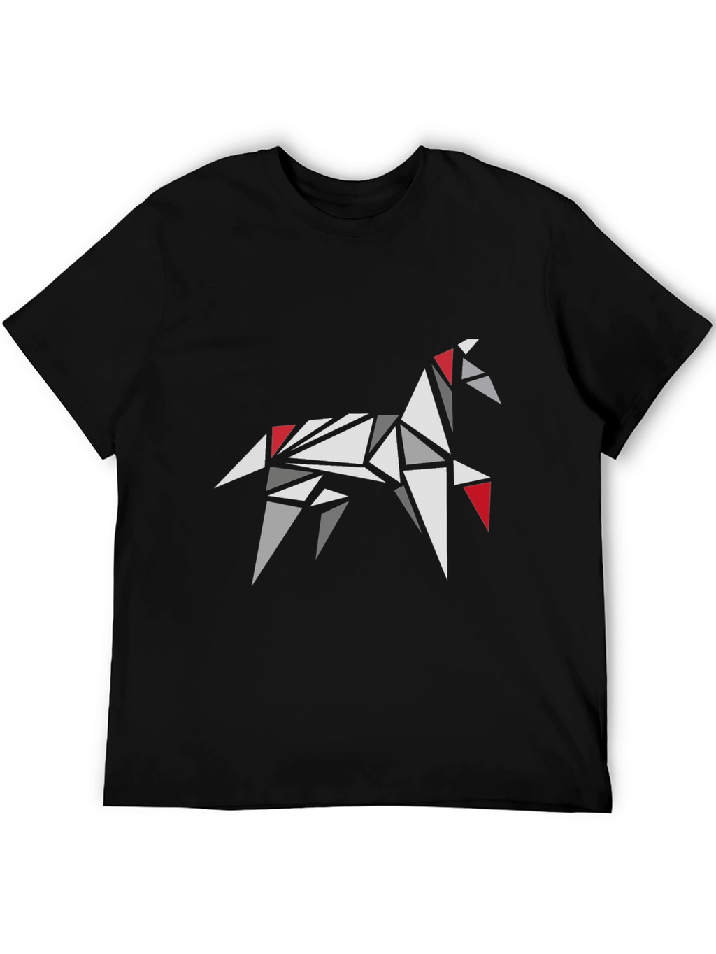 Geometric Horse Graphic Tee - Modern Casual Style