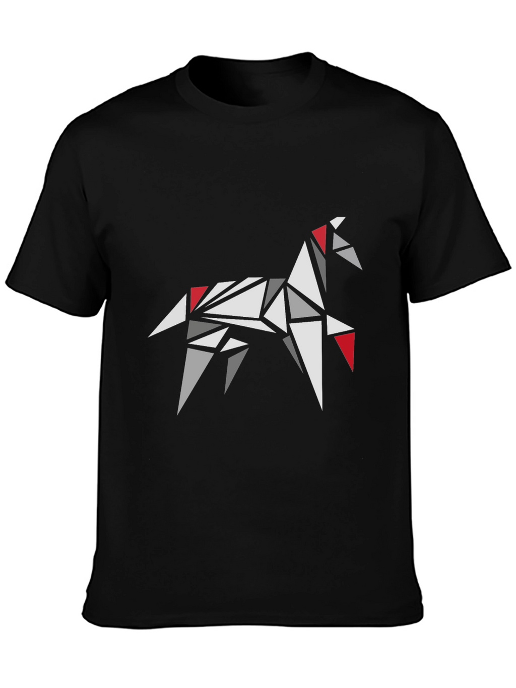 Geometric Horse Graphic Tee - Modern Casual Style