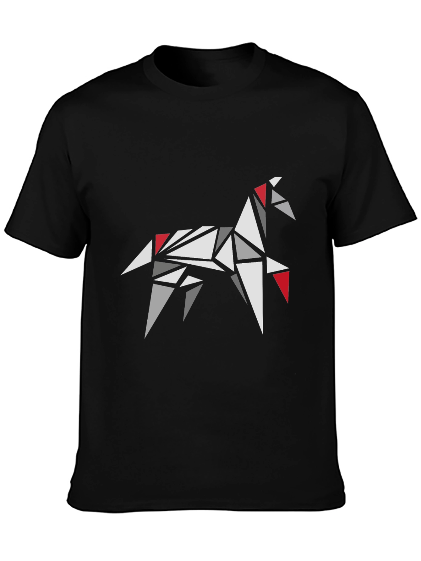Geometric Horse Graphic Tee - Modern Casual Style