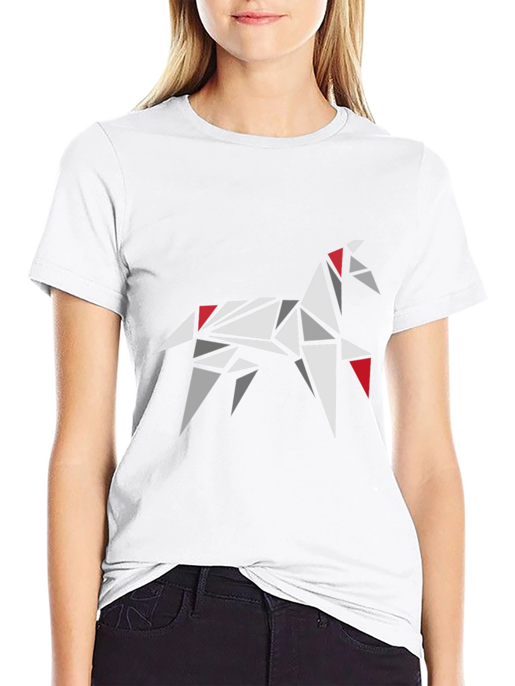 Geometric Horse Graphic Tee - Modern Casual Style