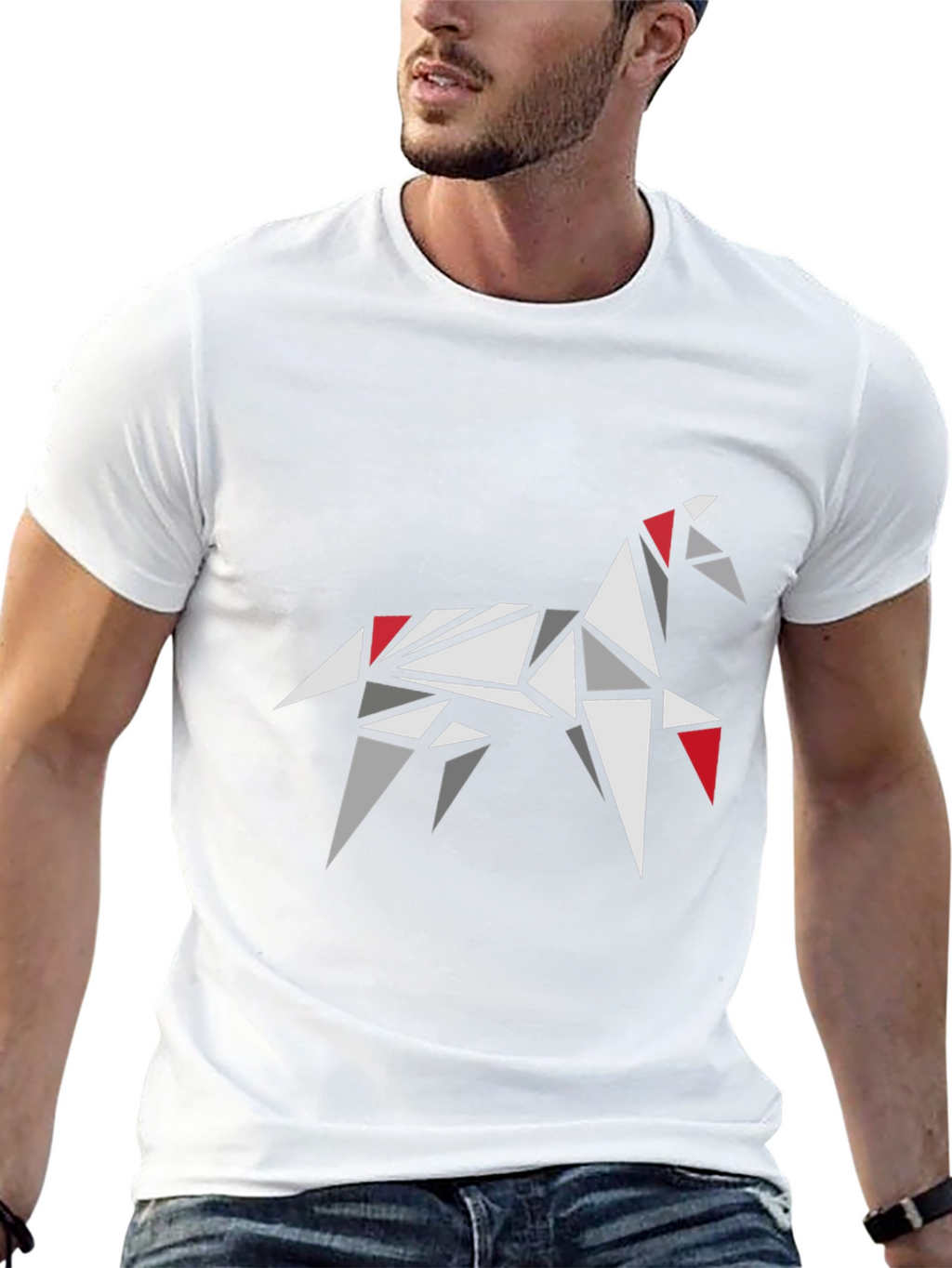 Geometric Horse Graphic Tee - Modern Casual Style