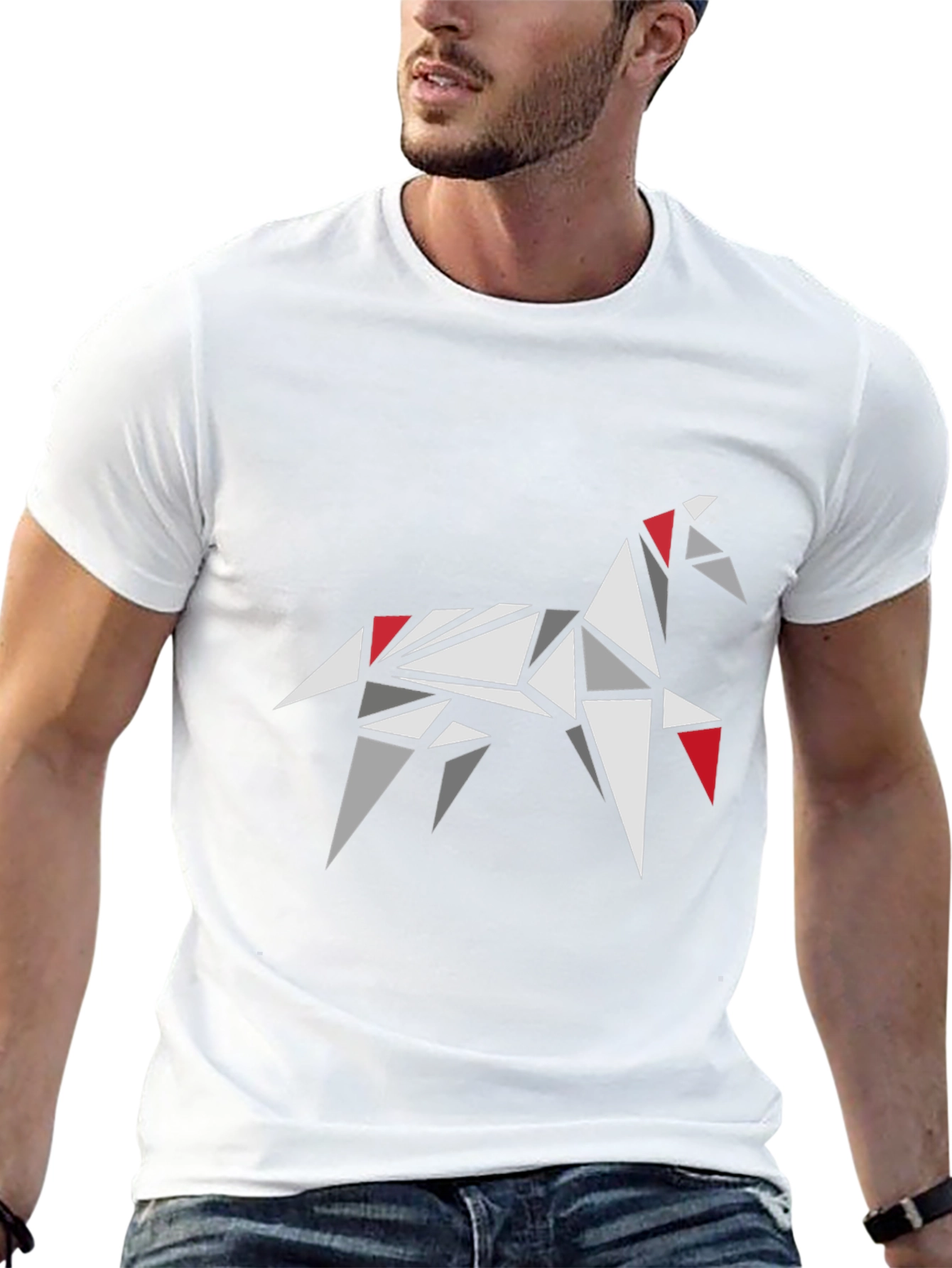 Geometric Horse Graphic Tee - Modern Casual Style