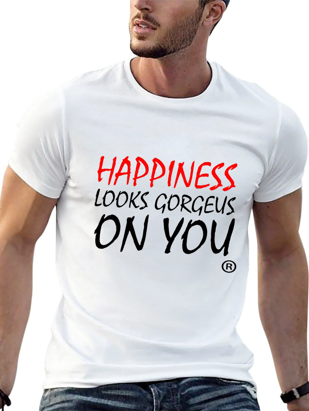 Happiness Looks Gorgeous On You Black T-Shirt