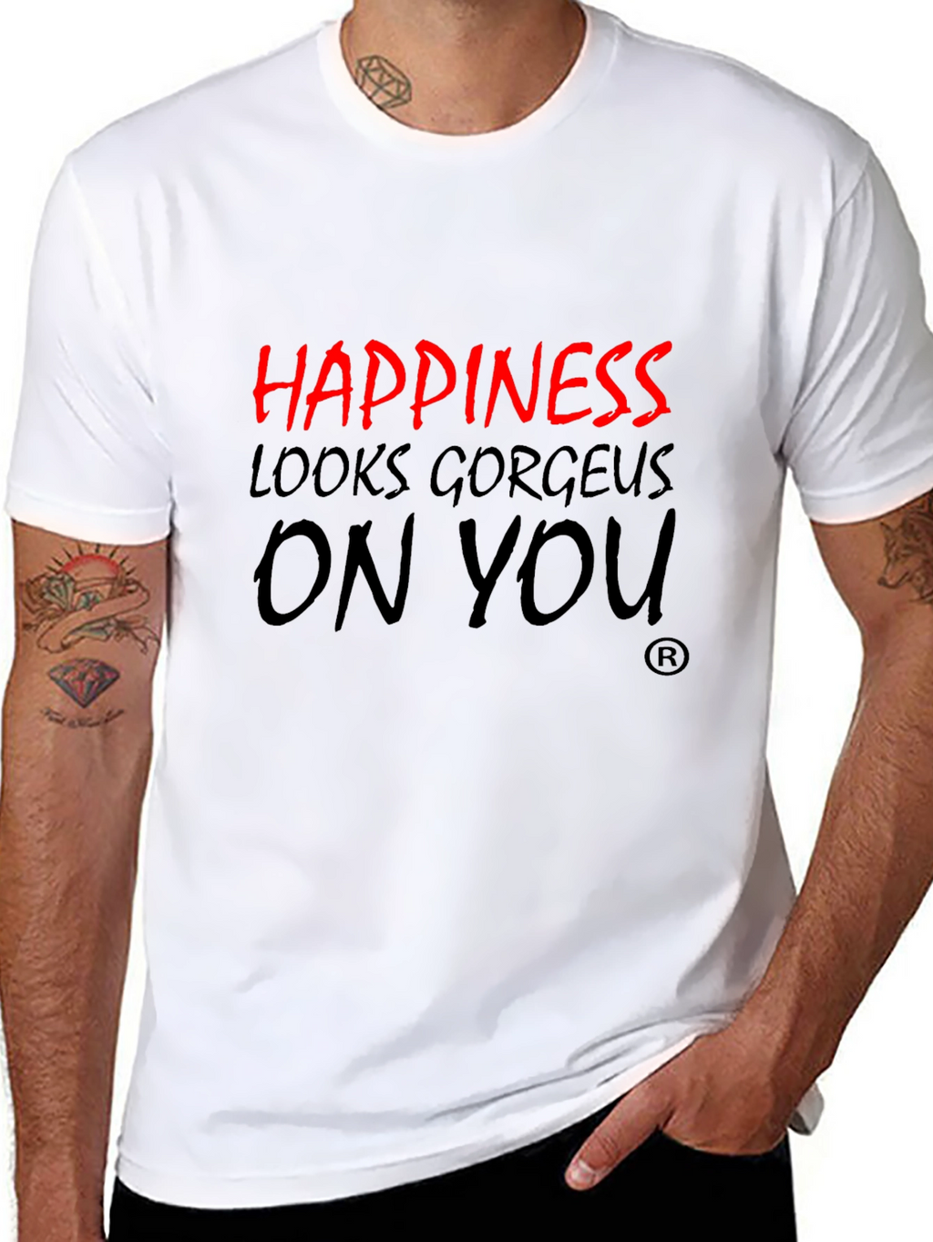 Happiness Looks Gorgeous On You Black T-Shirt