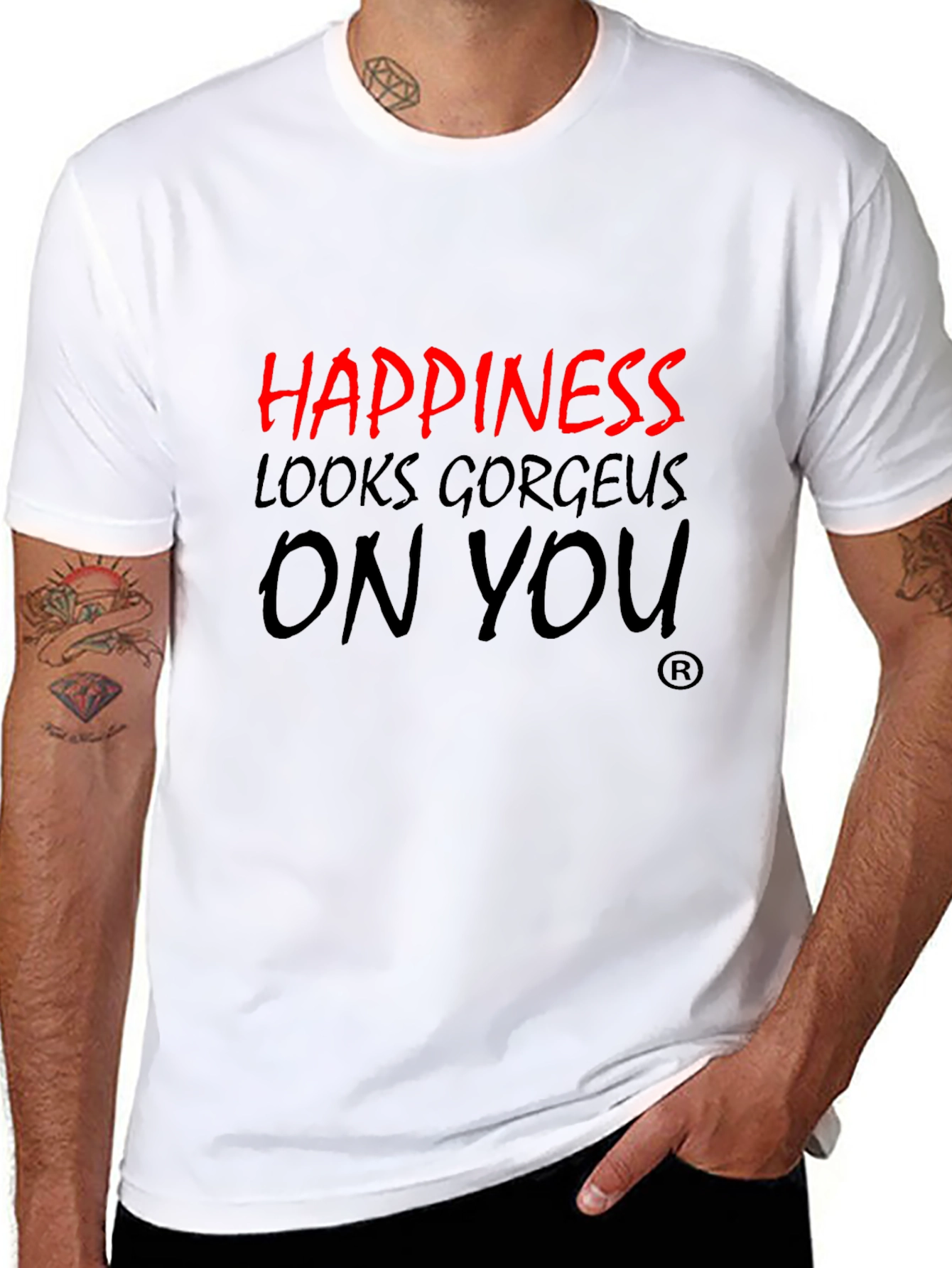 Happiness Looks Gorgeous On You Black T-Shirt