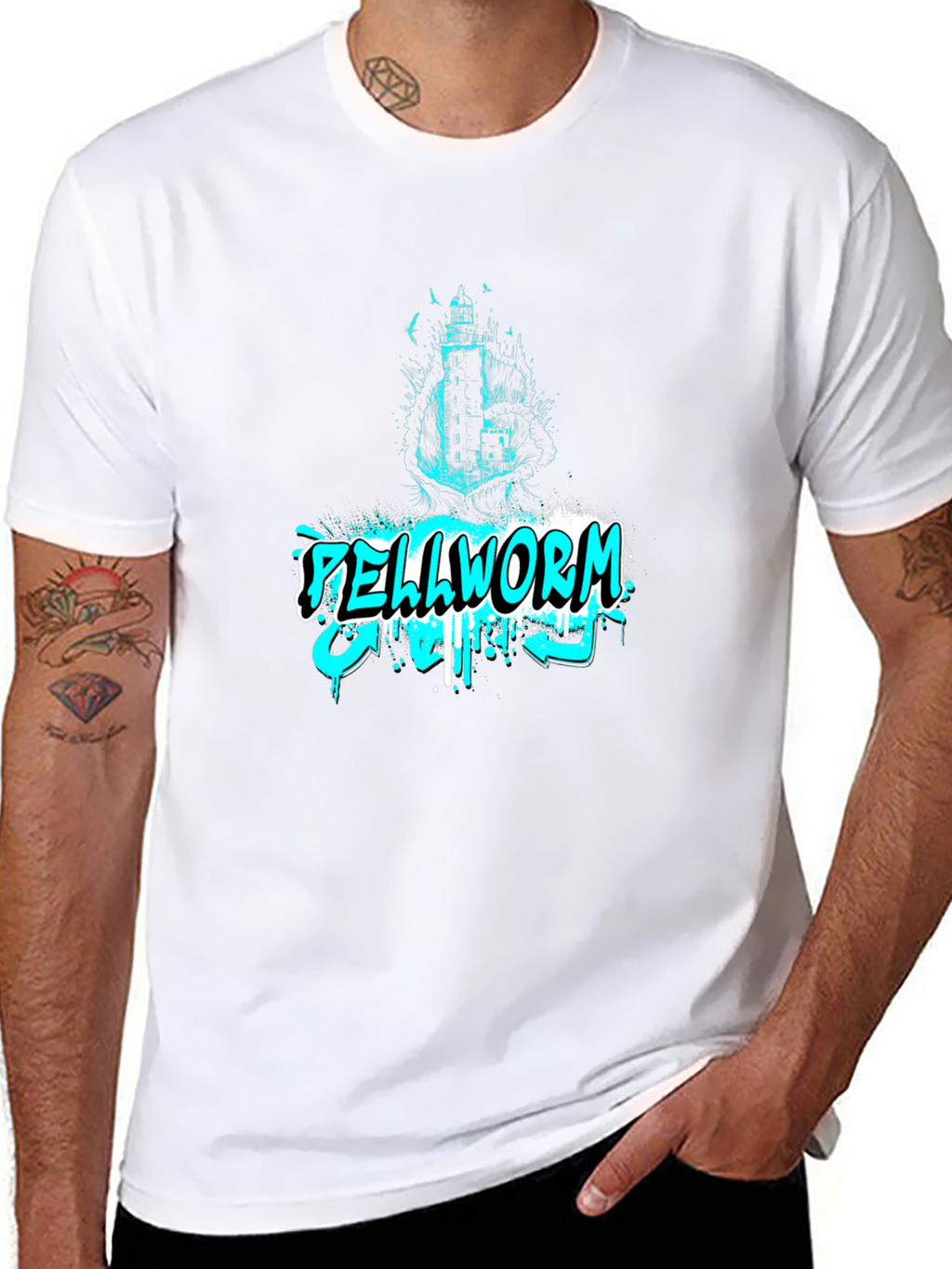 Hellworm Graphic Print Black T-Shirt